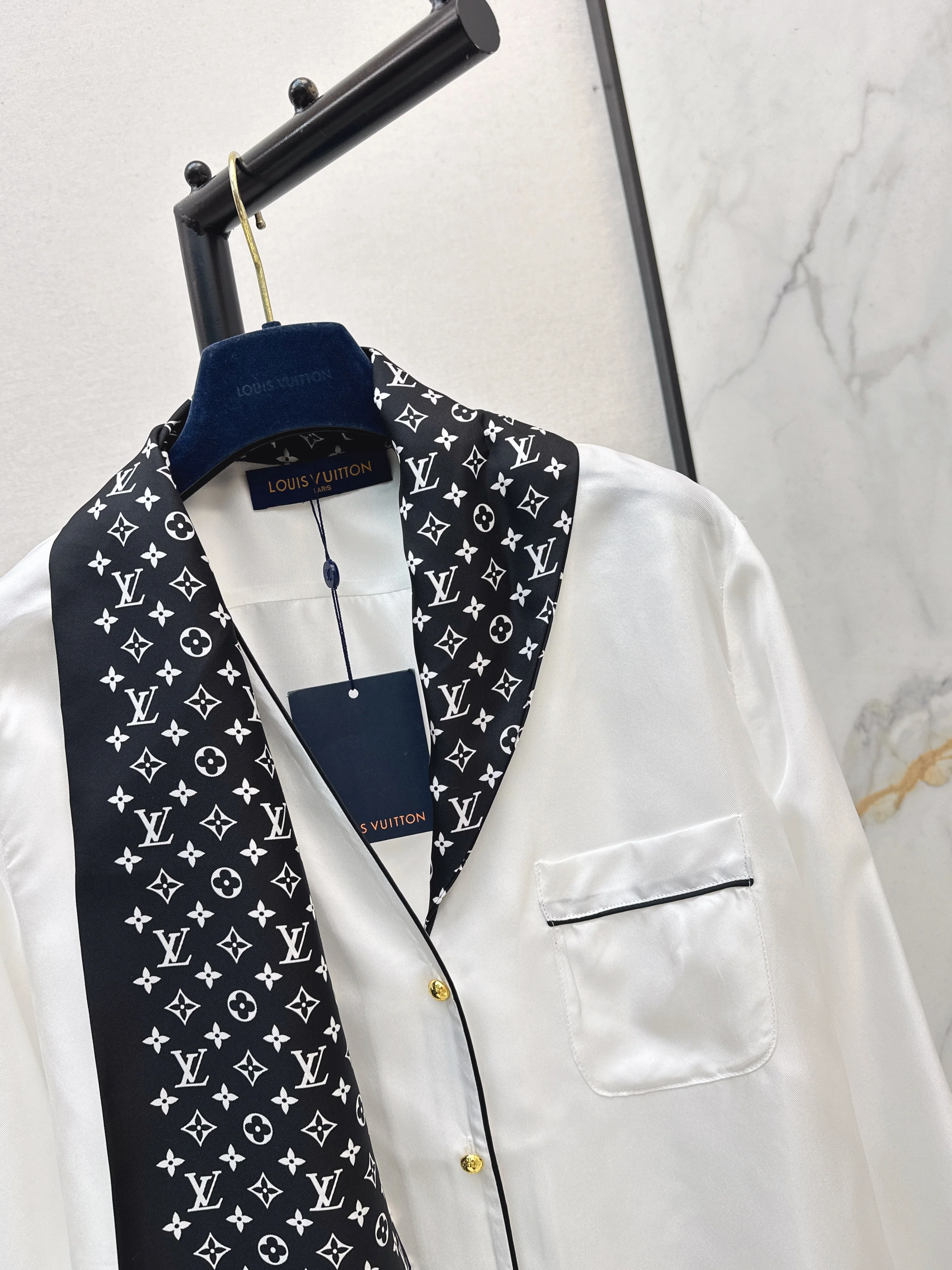 Louis 26ss print silk shirts
