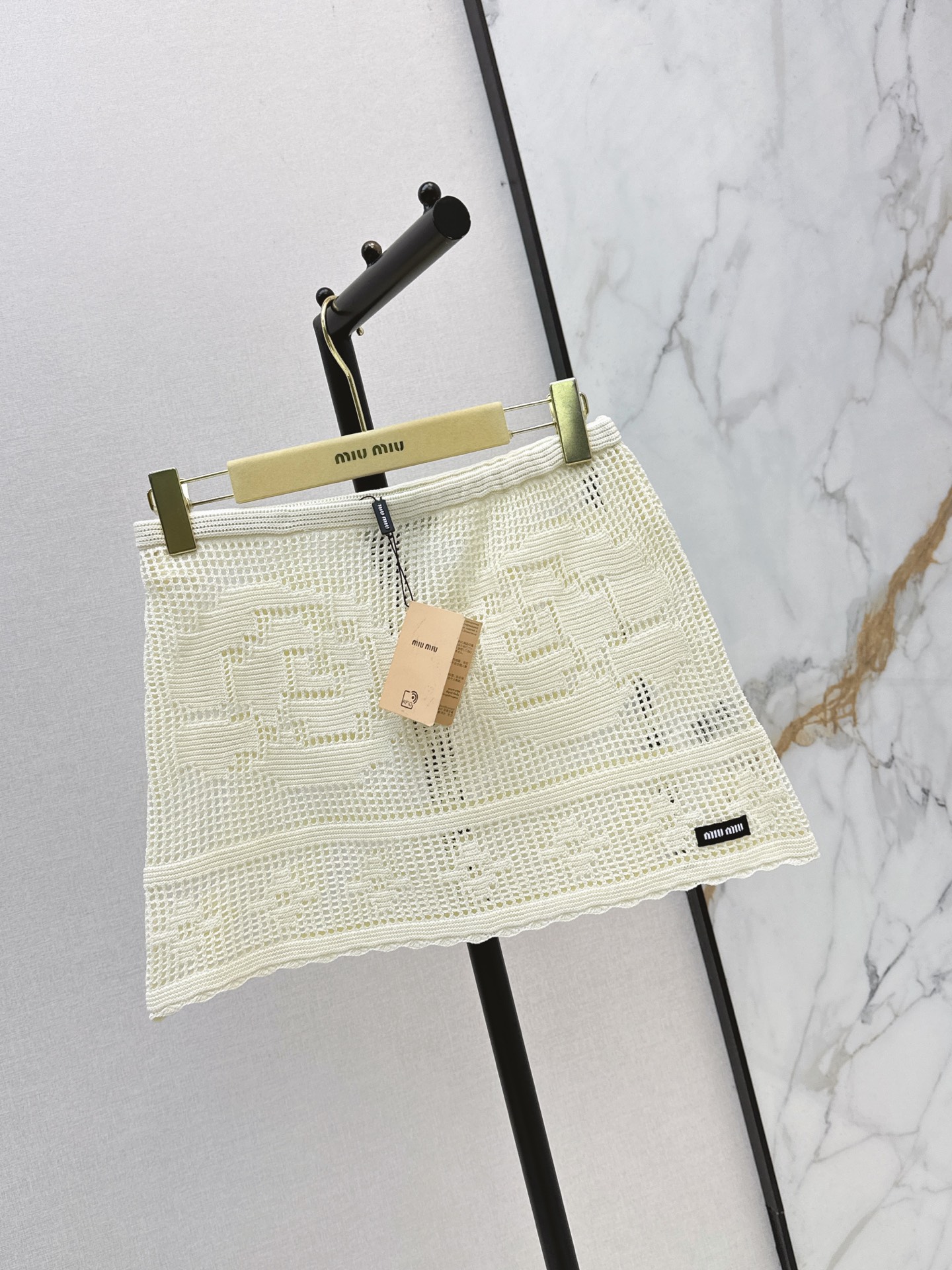 Miu 26ss hollow mini skirt