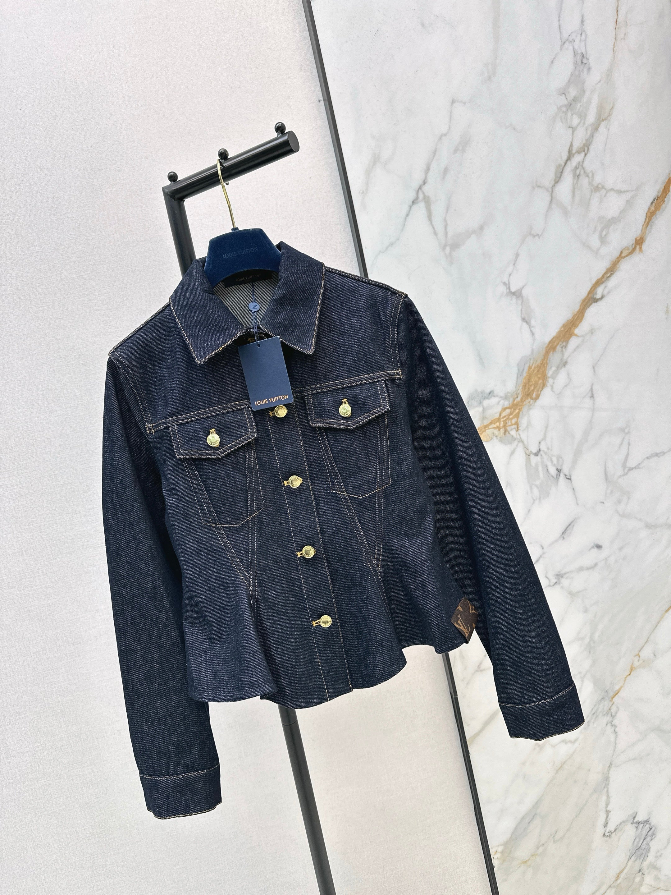 Louis 26ss cinched-waist denim jacket