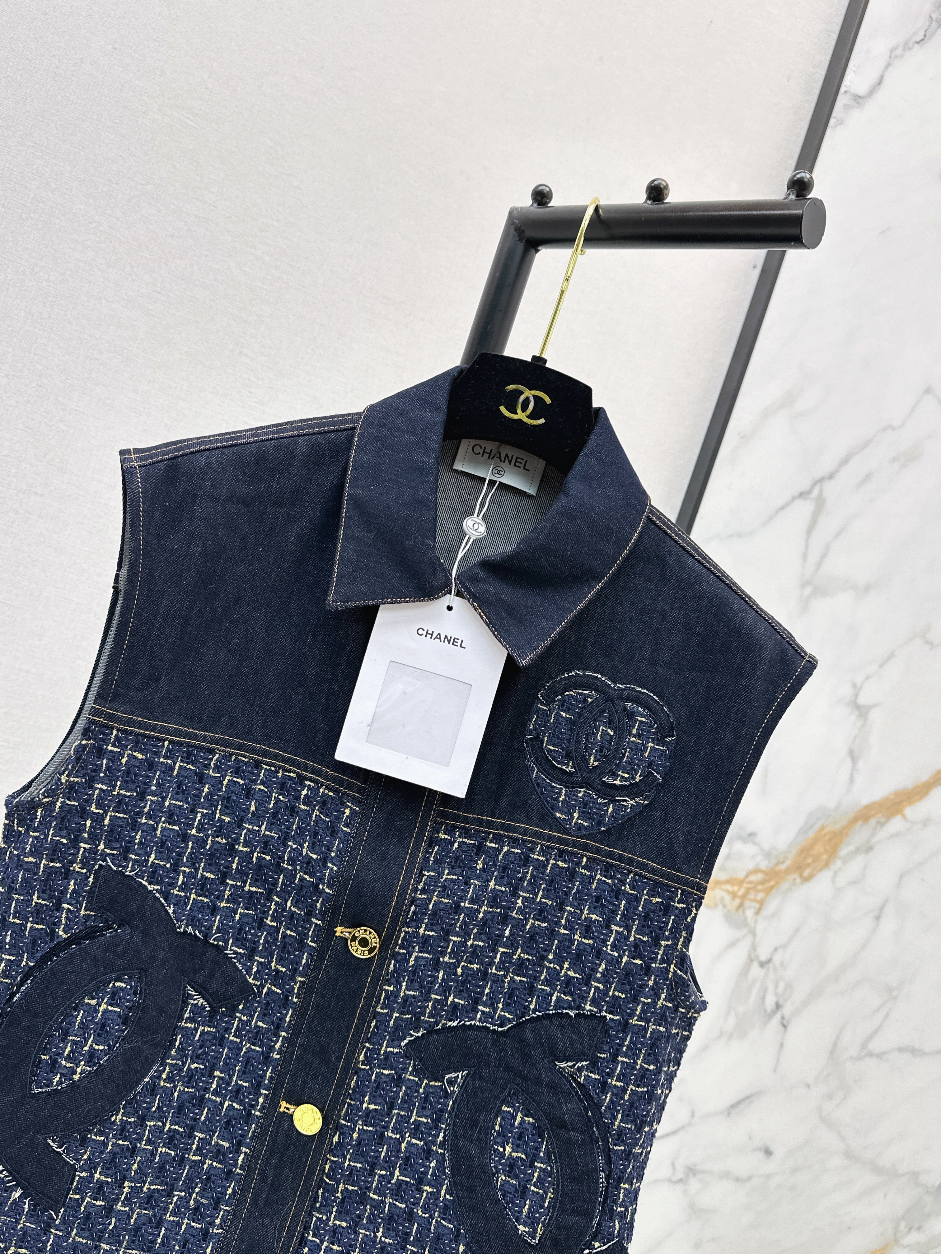 Chan 26ss  denim waistcoat