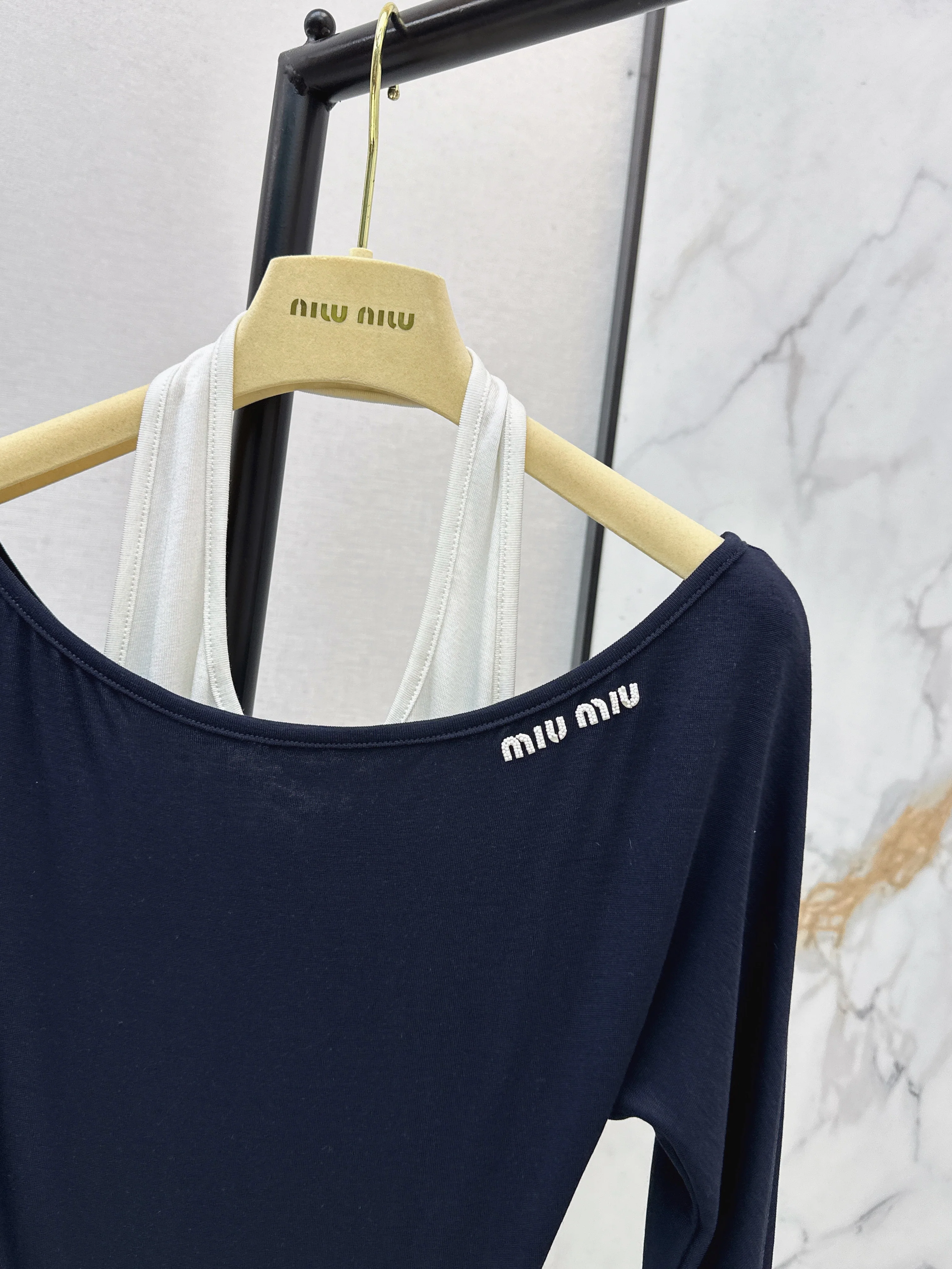 Miu 26ss 2in1 basic tee
