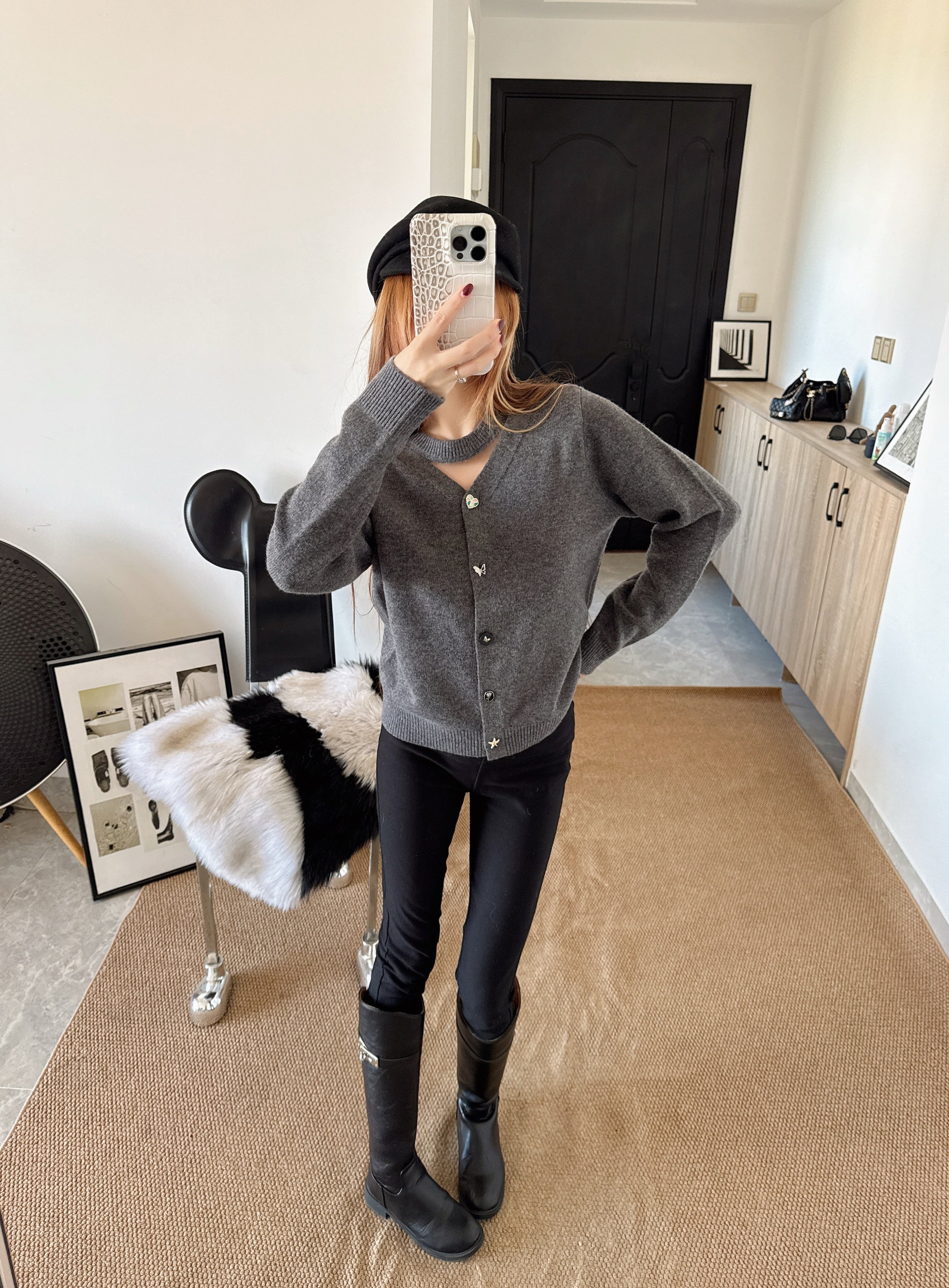 Chan 26ss wool cardigan