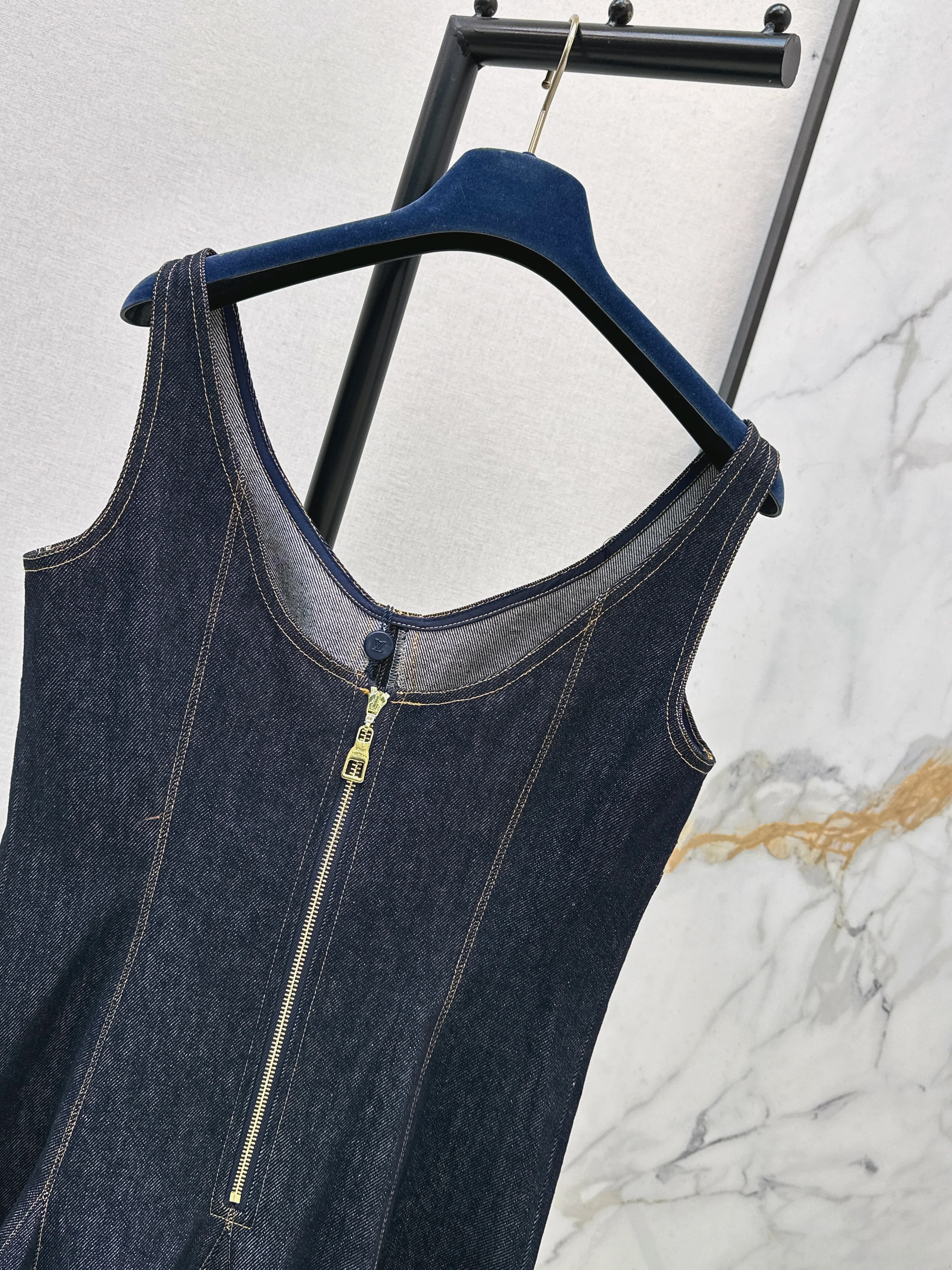 Louis 26ss denim slip dress