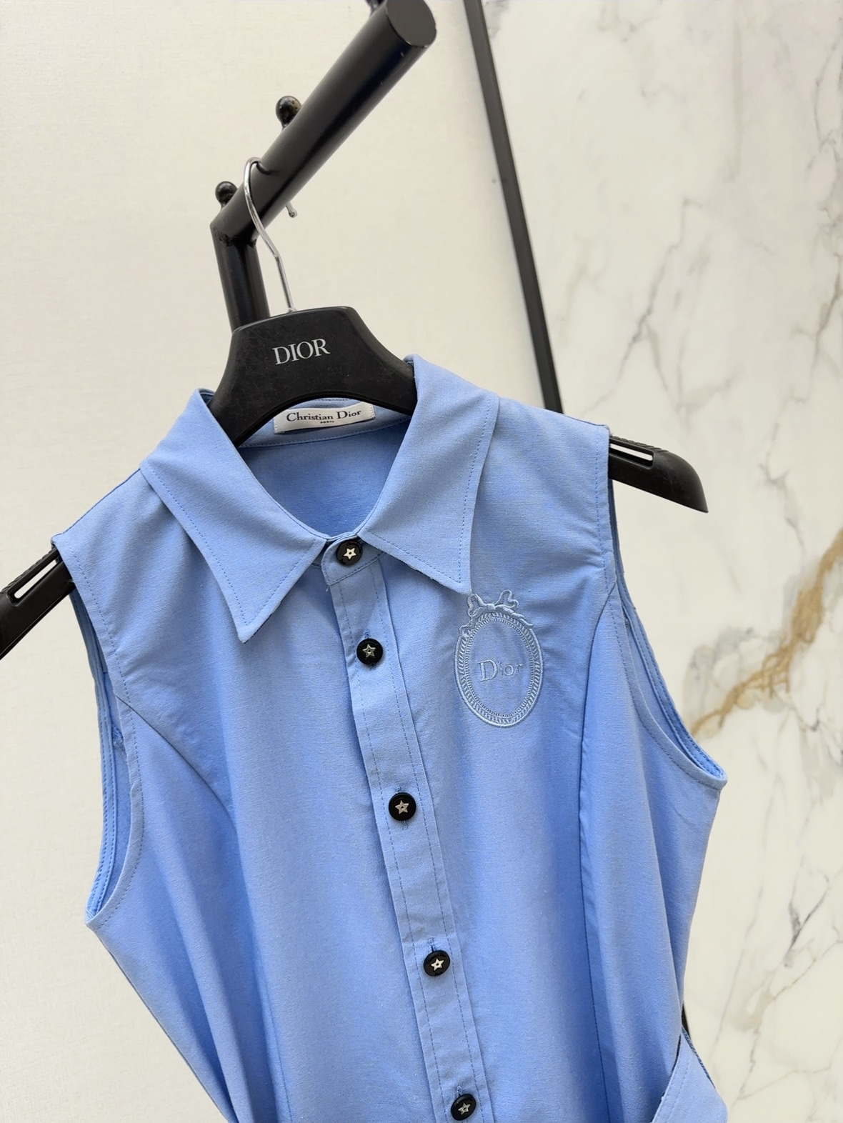 CD 26SS Sleeveless Belted Shirt Dress
