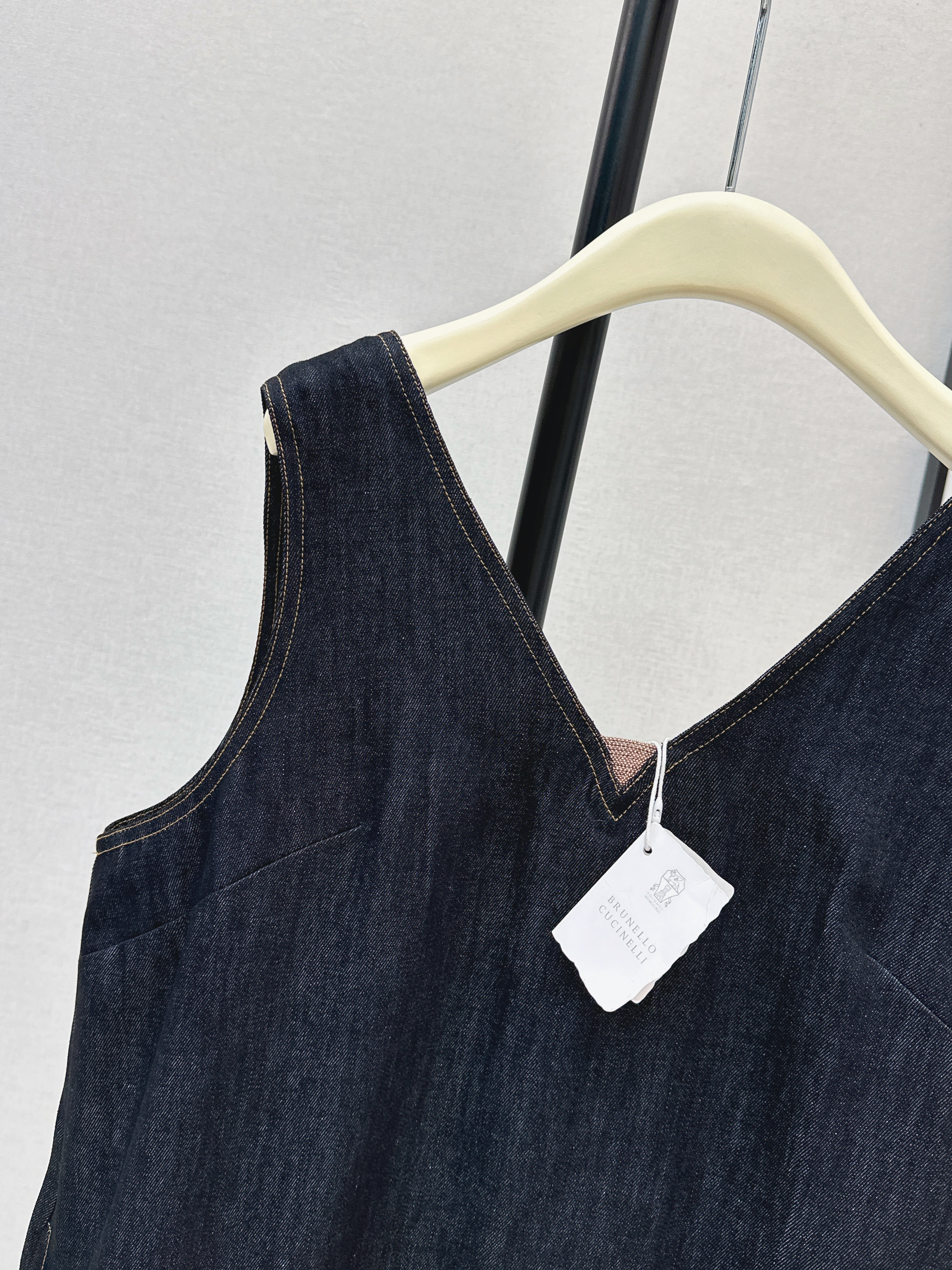 Brun 26ss denim vest dress