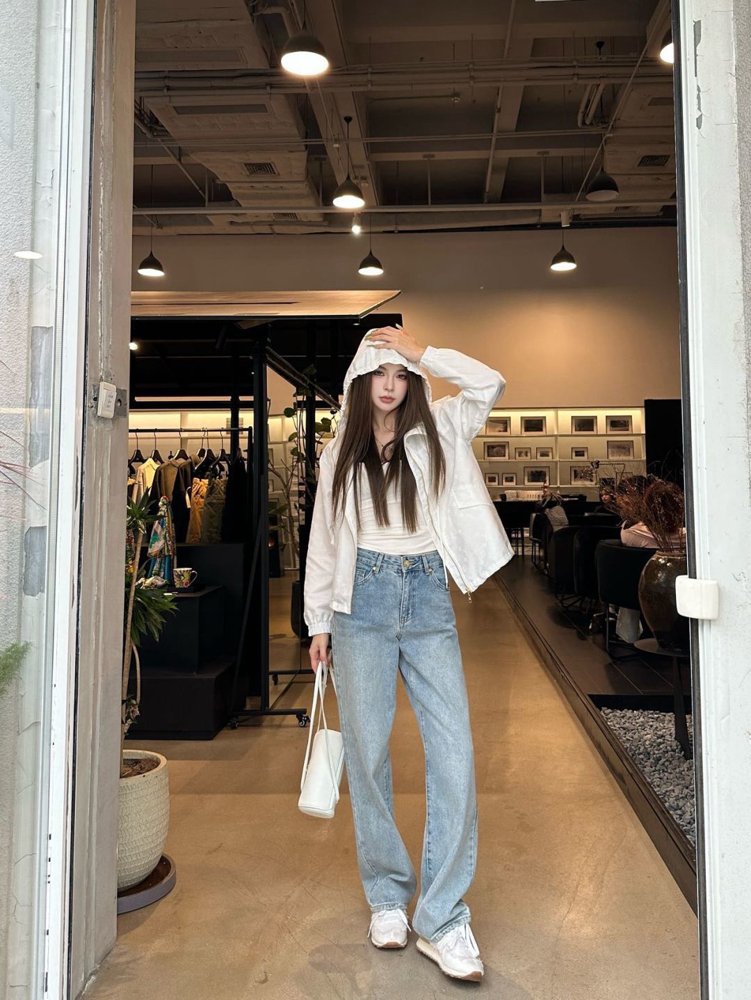 Louis 26ss Tonal Print Hooded Zip Jacke
