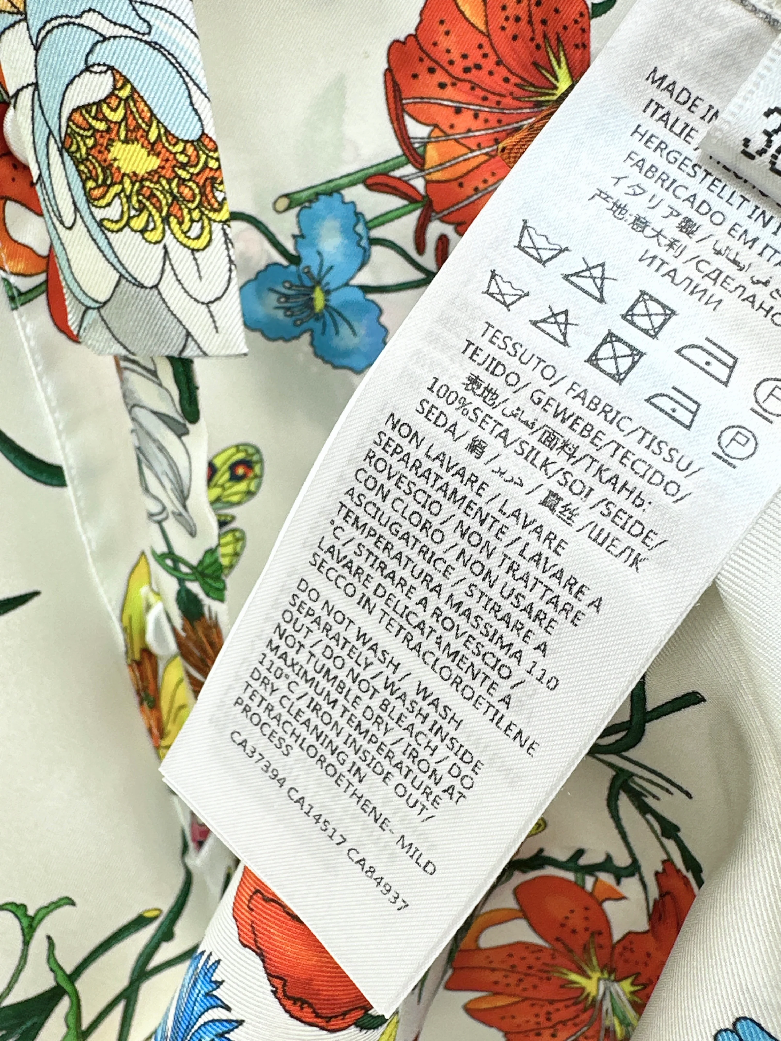 Gucc 26ss print flower silk dress