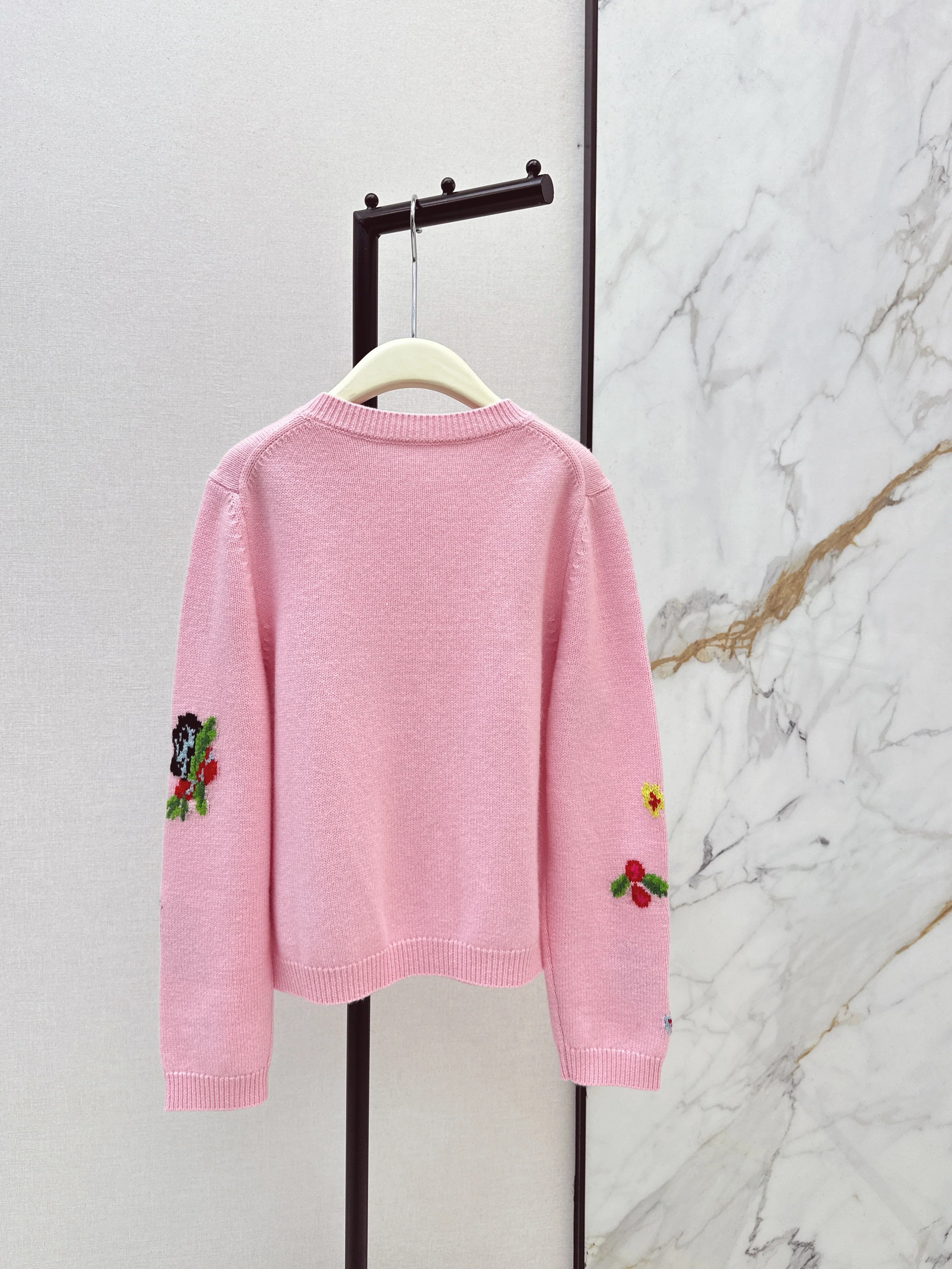Erdo 26ss intarsia cashmere cardigan