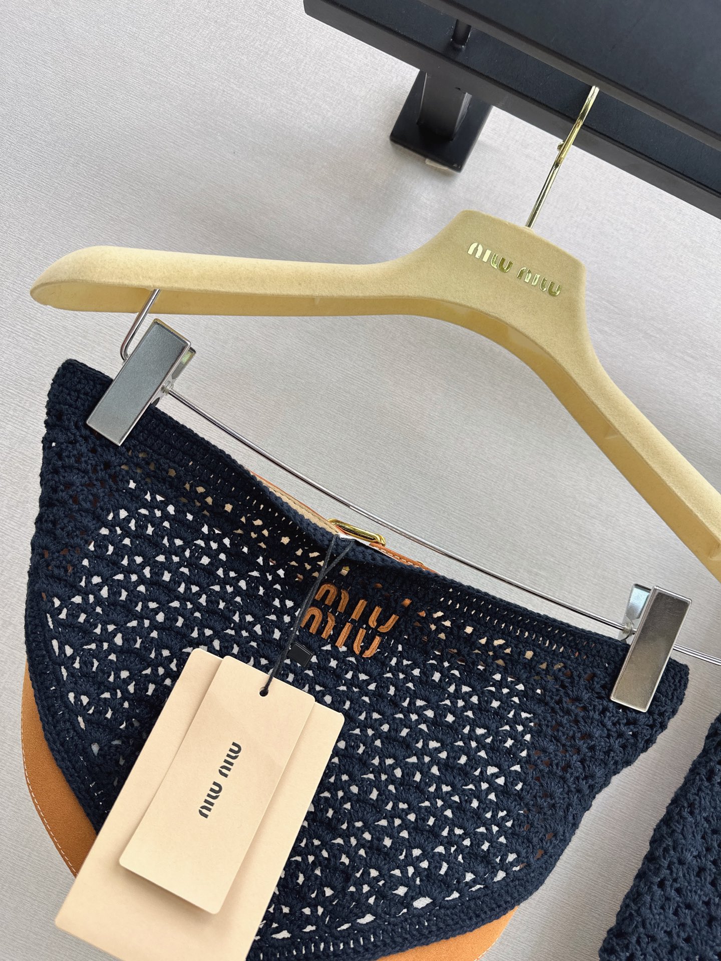 Miu 26ss knit tube top mini skirt set