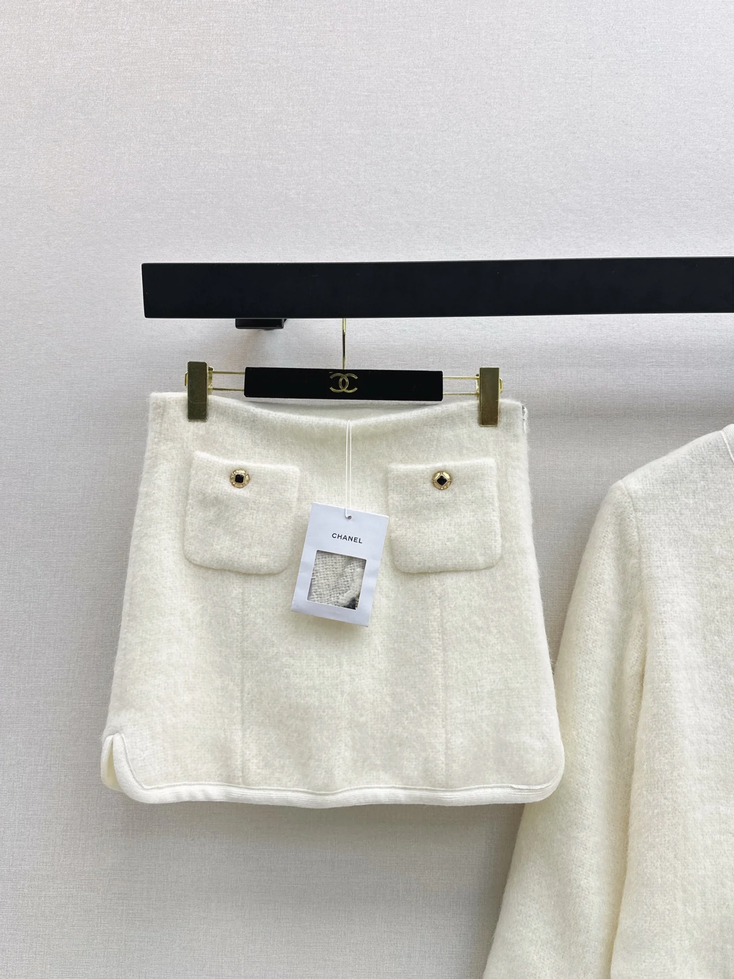 Chan 26ss woolen jacket skirts outfit sets