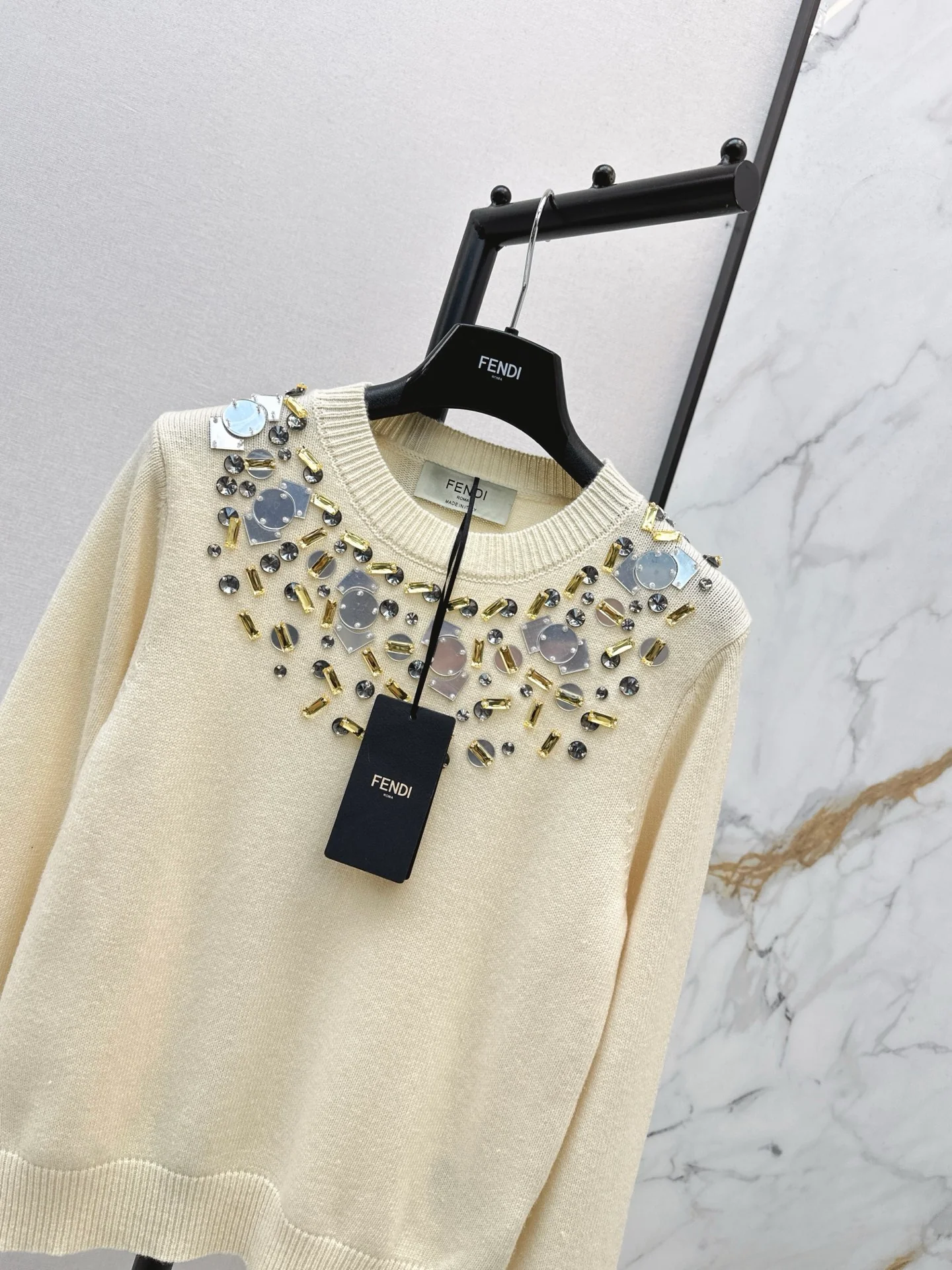 Fend 25fw beading sweater