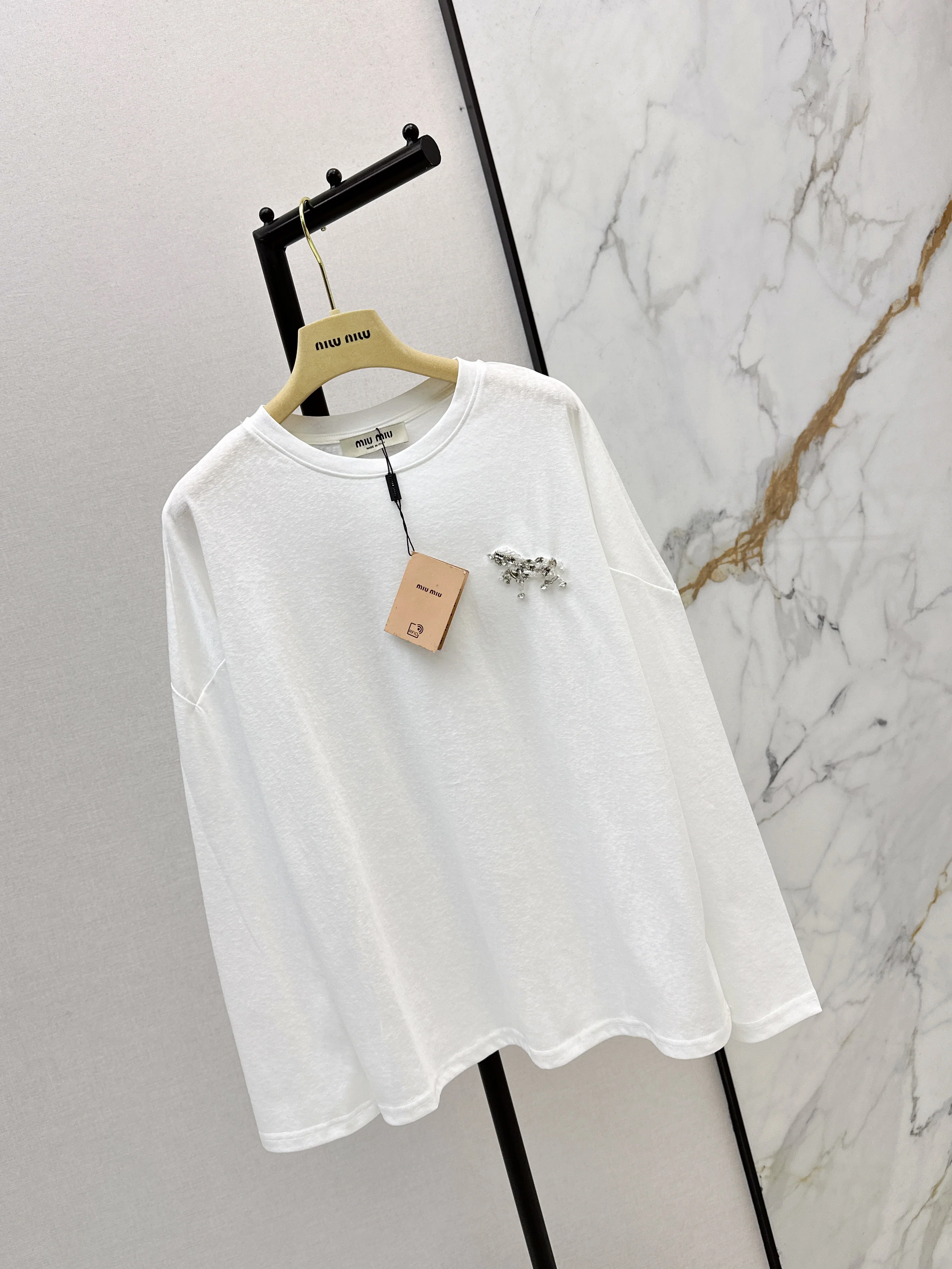 Miu 26ss rhinestone tee