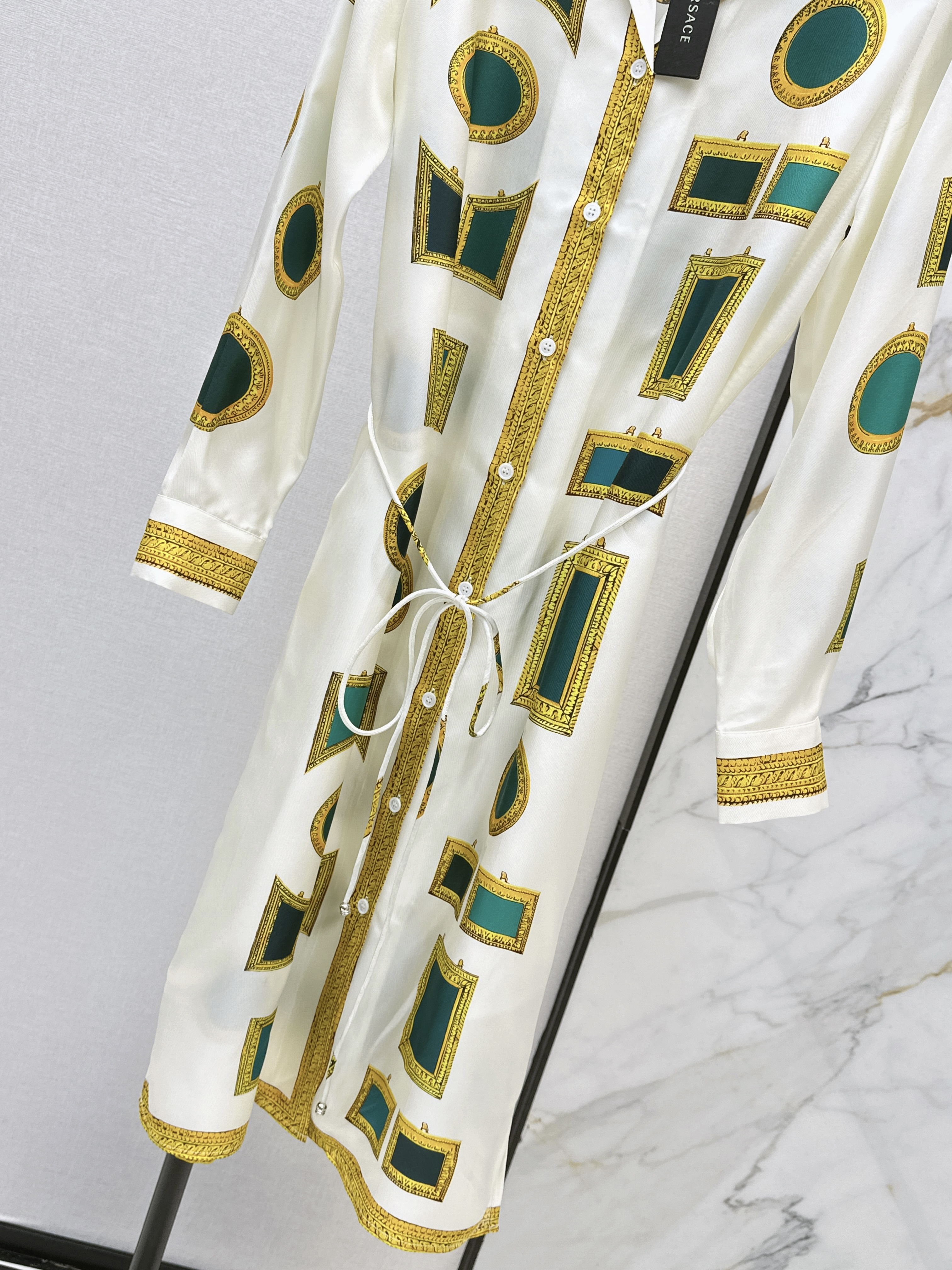 Ver 26ss silk print dress