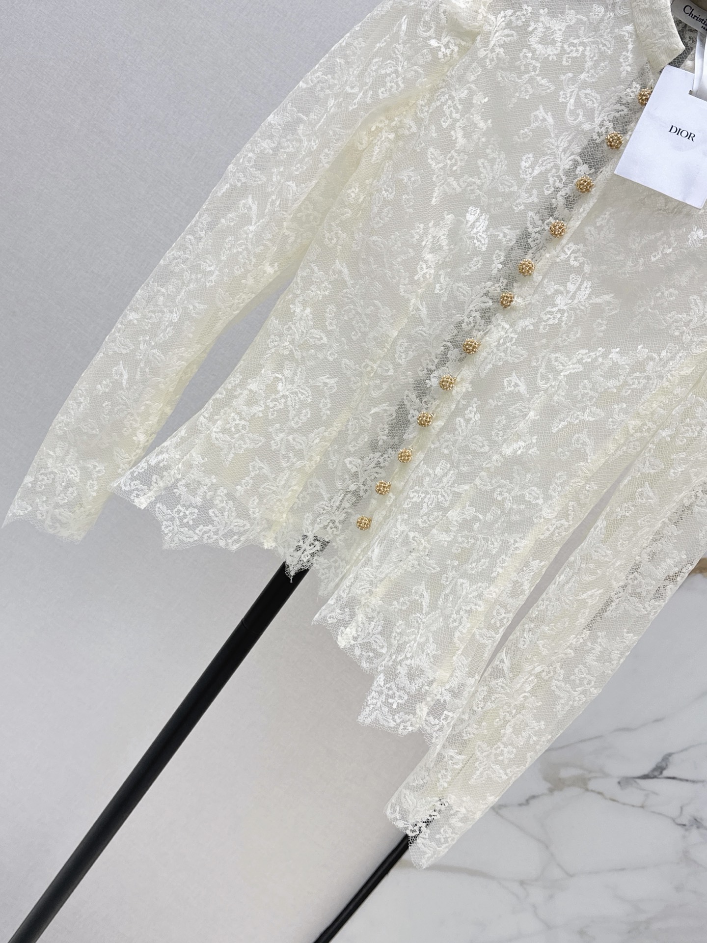 CD 26ss lace ruffle shirt