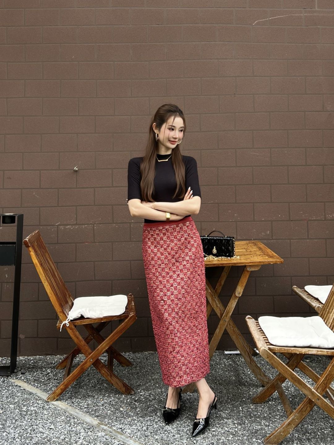 Guc 26ss jacquard skirt