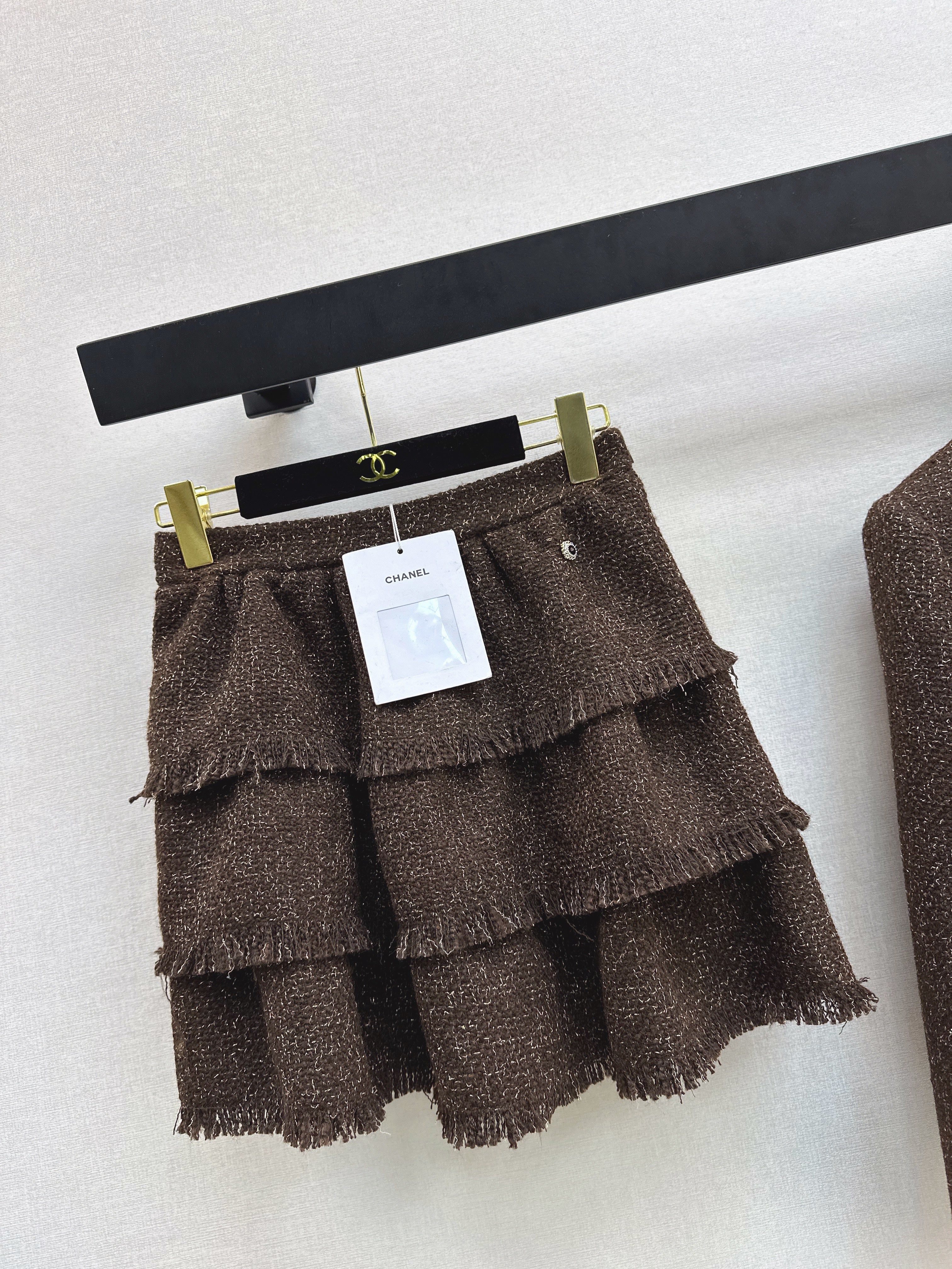 Chan 26ss fringe woven skirts