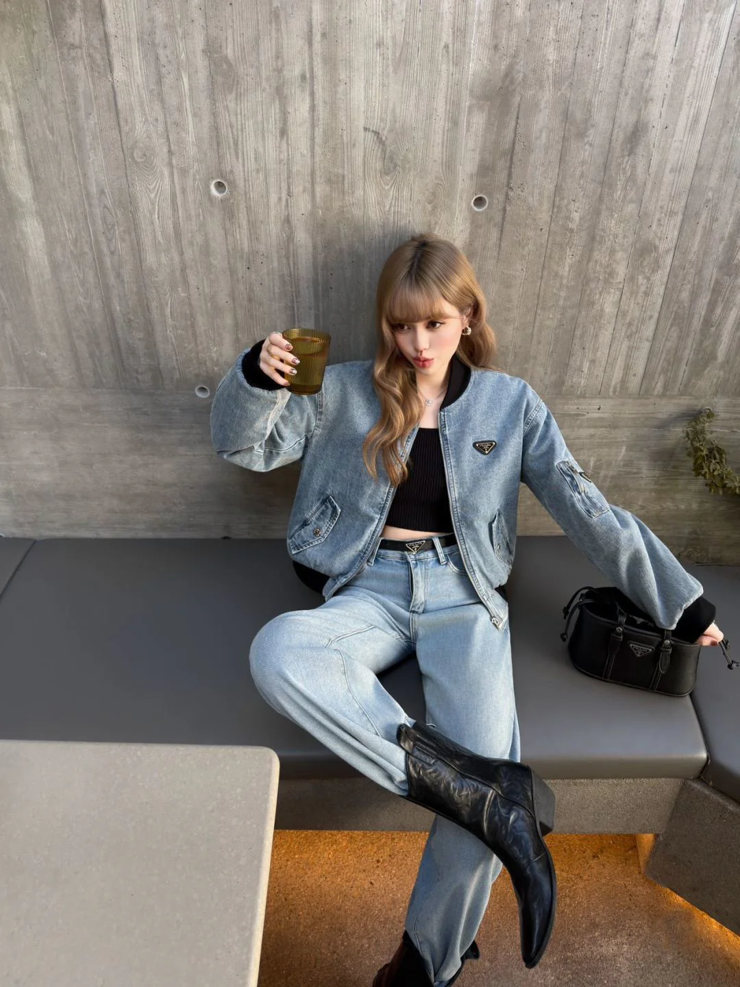 Prad 26ss denum padded jacket