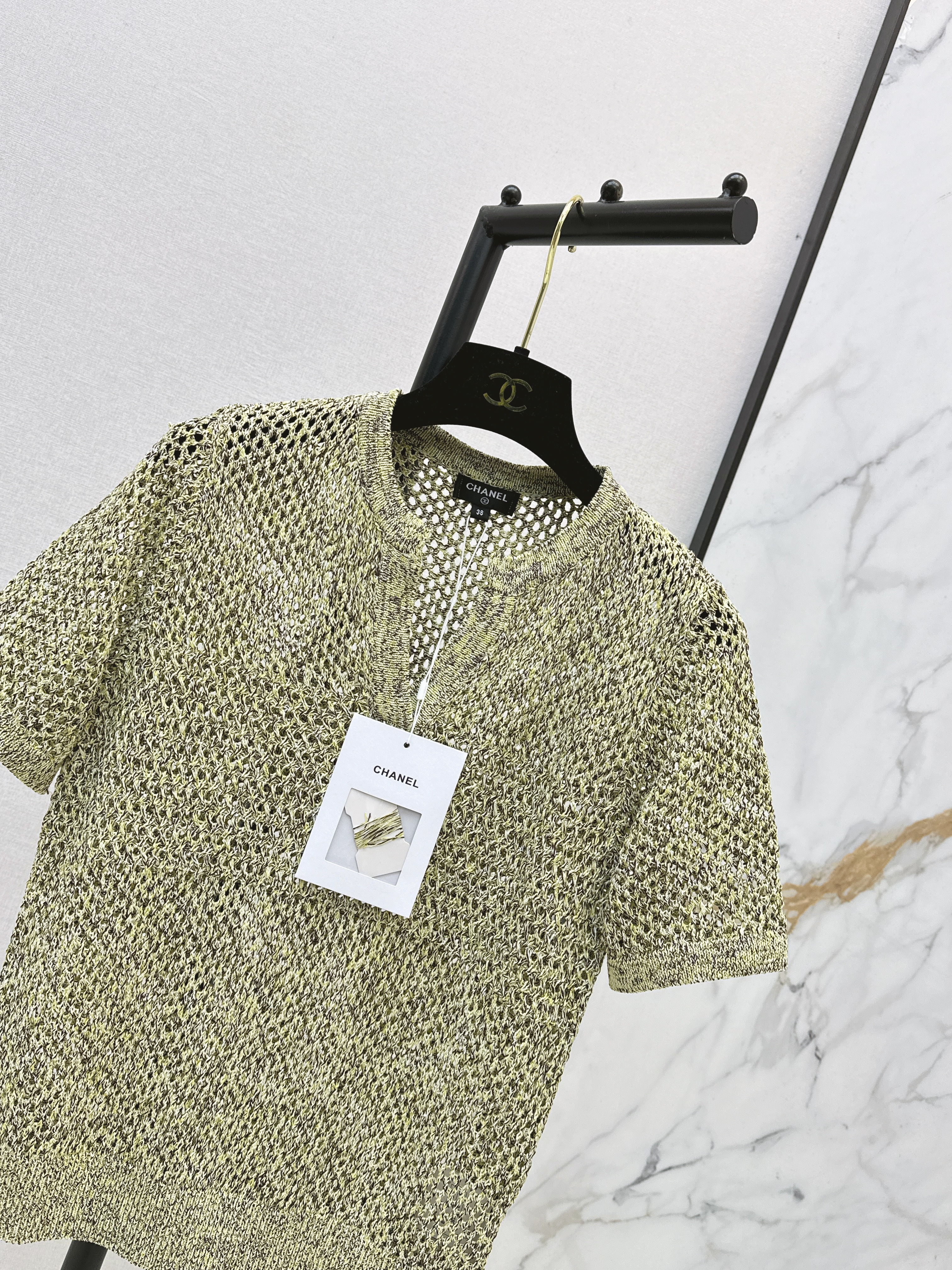 Chan 26ss hollow knit top