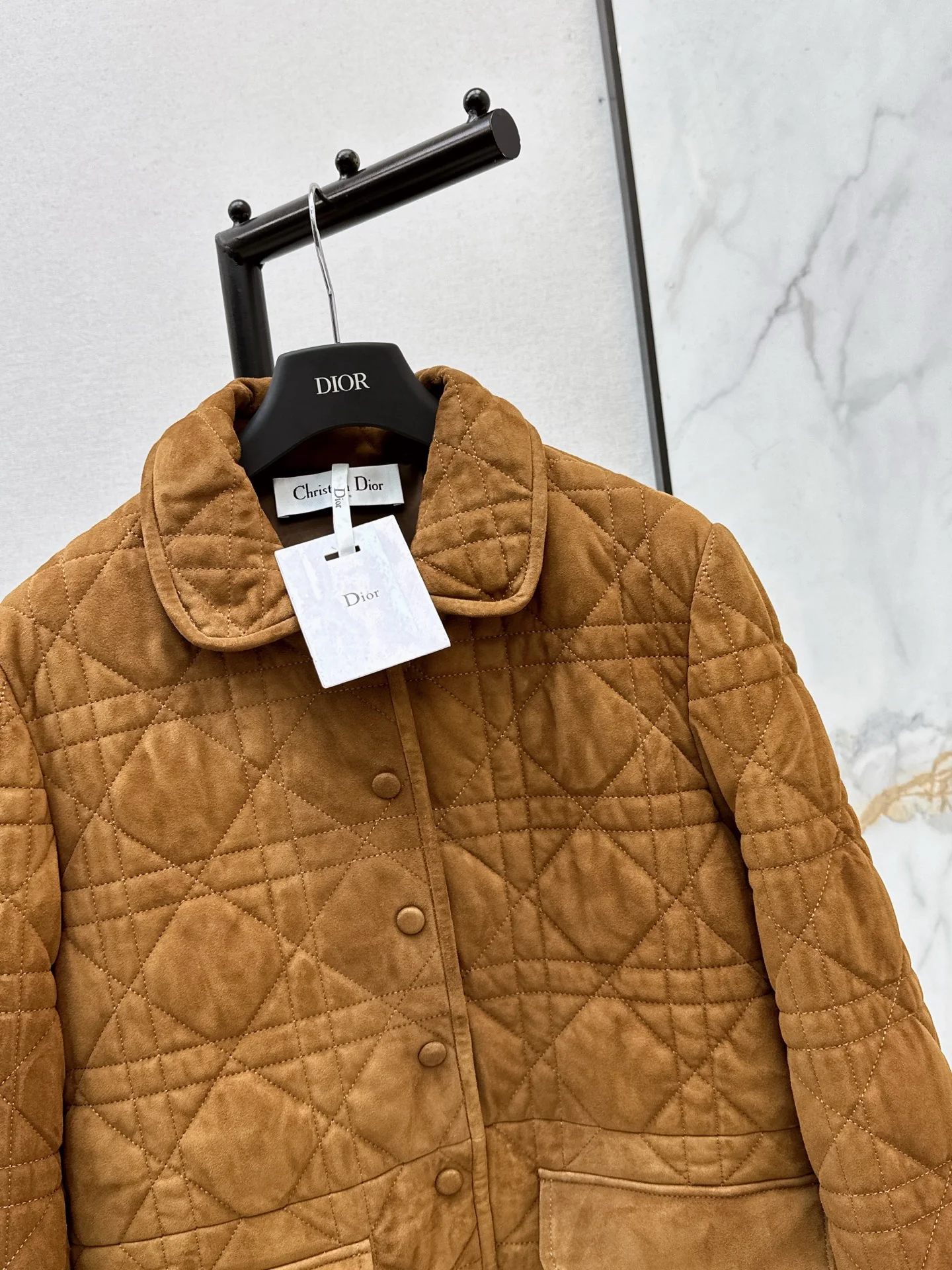 CD 25fw suede padded long jacket