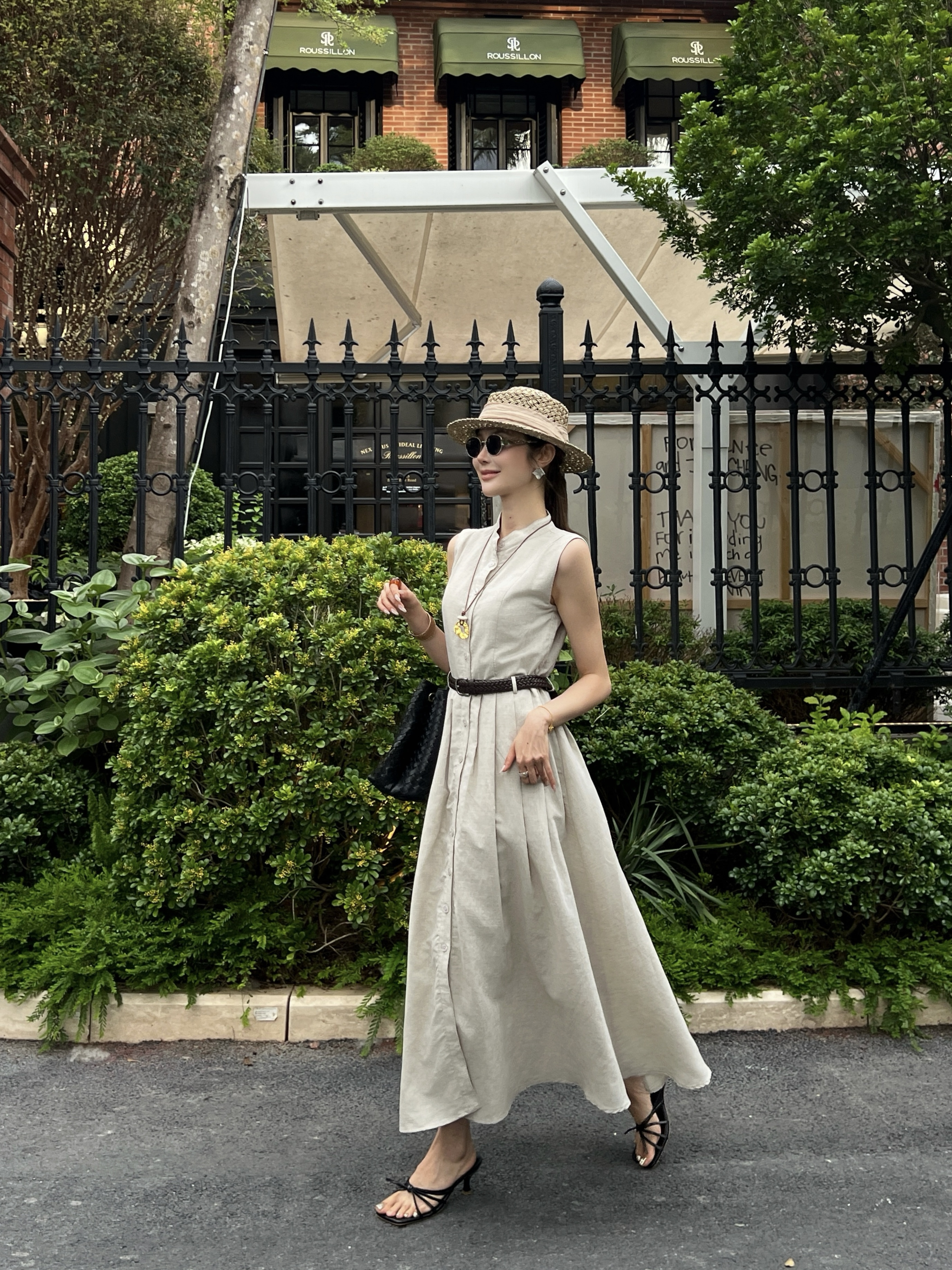 Brunello 26SS Sleeveless Belted Shirt Dress