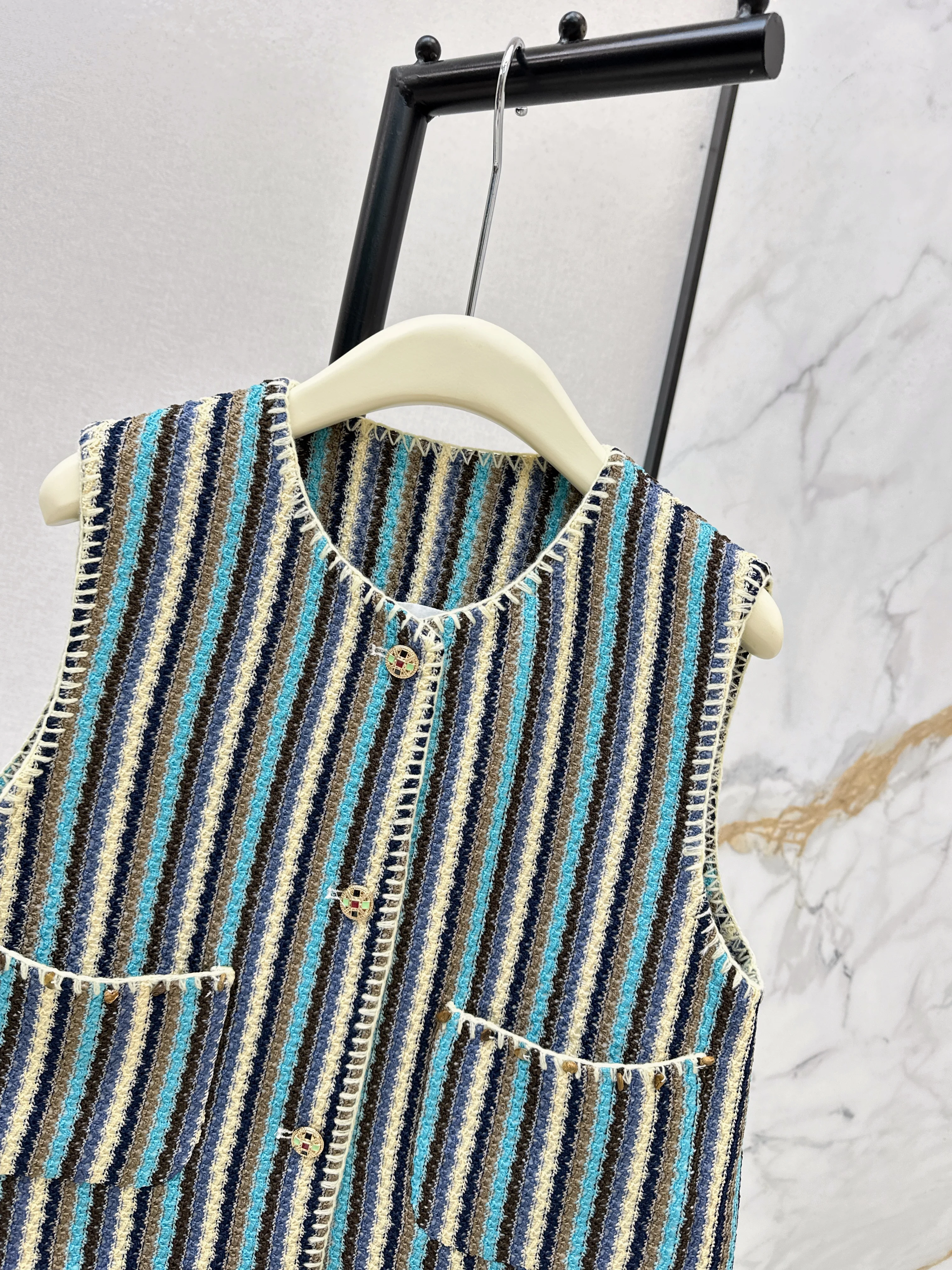 Chan 26ss crochet vest jacket