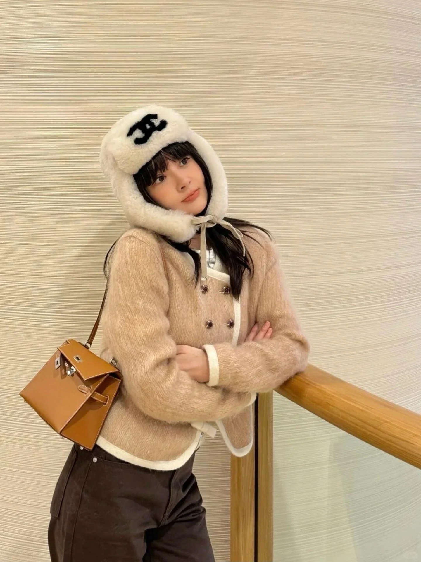 Chan 26ss woolen jacket skirts outfit sets