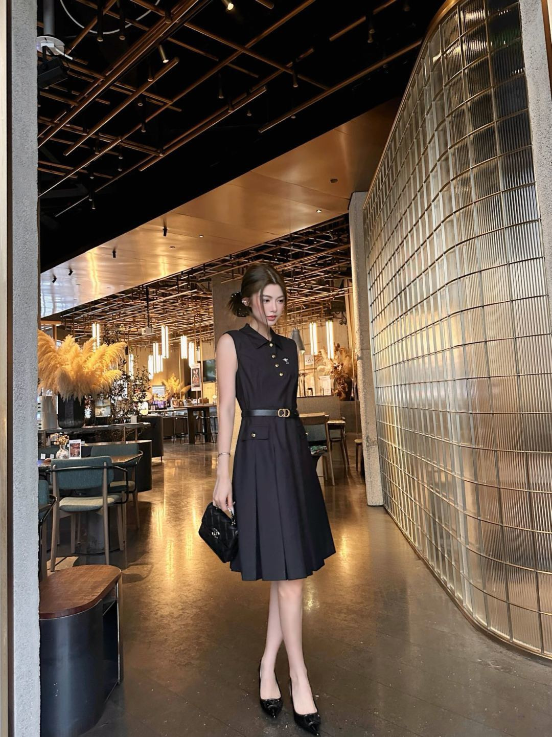 CD 26ss sleeveless belted dress