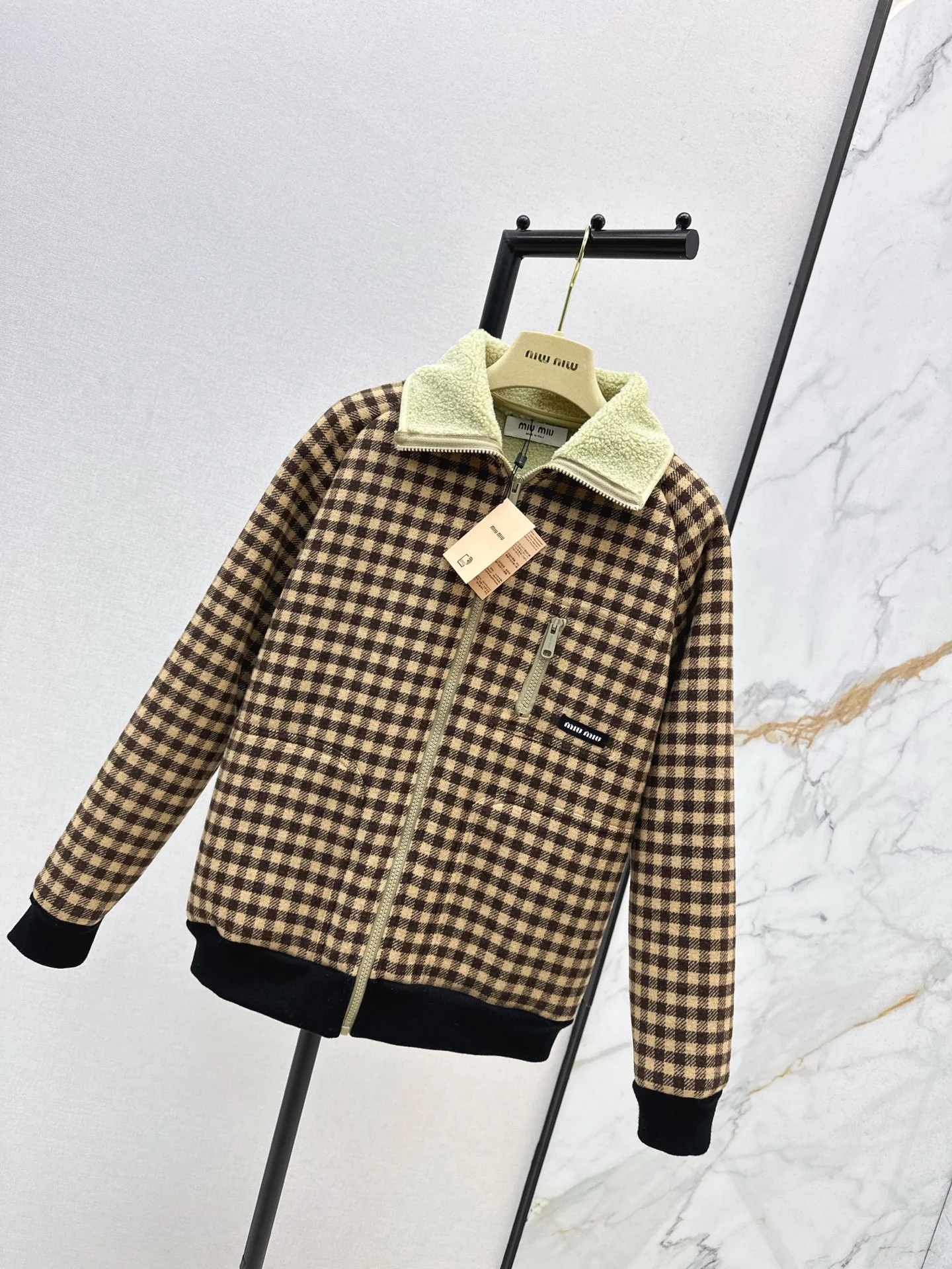 Miu 25fw houndstooth jacket