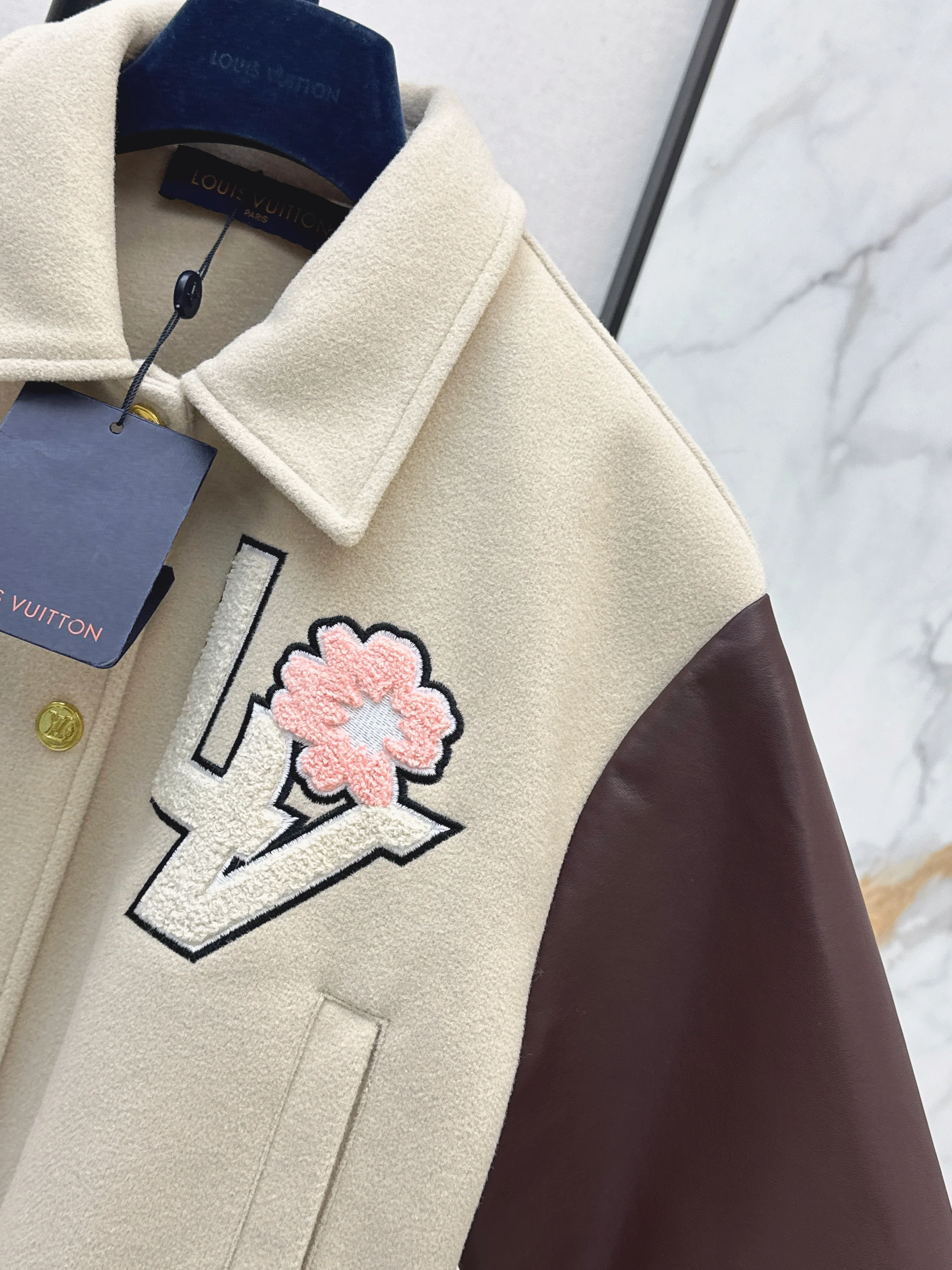 Louis 26ss contract leather bomber jacket