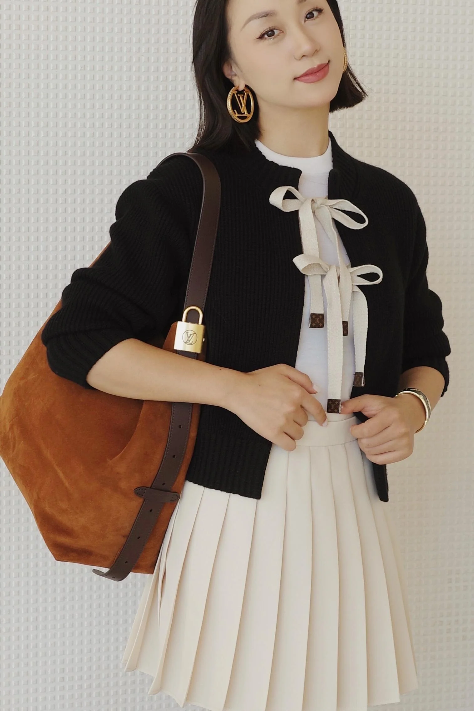 Louis 26ss bow knit cardigan