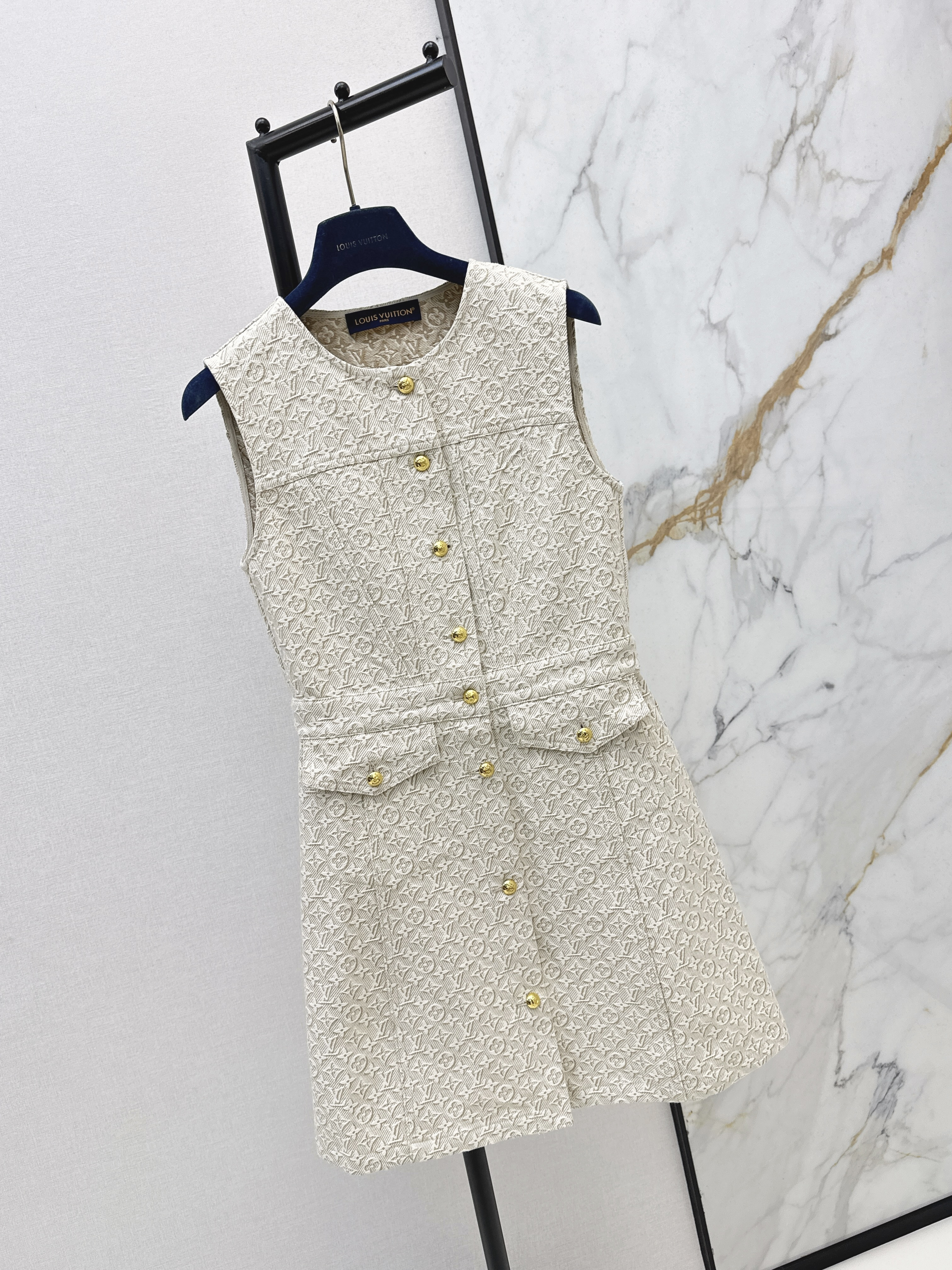 Loui 26ss jacquard denim dress