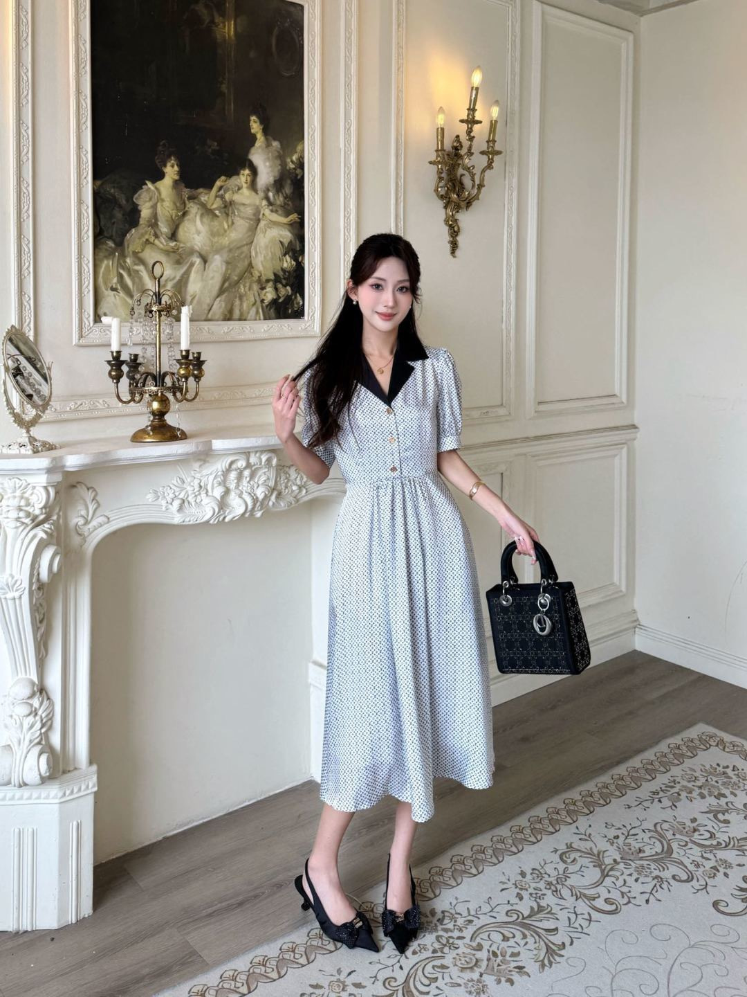 Loui 26ss contract collar dress