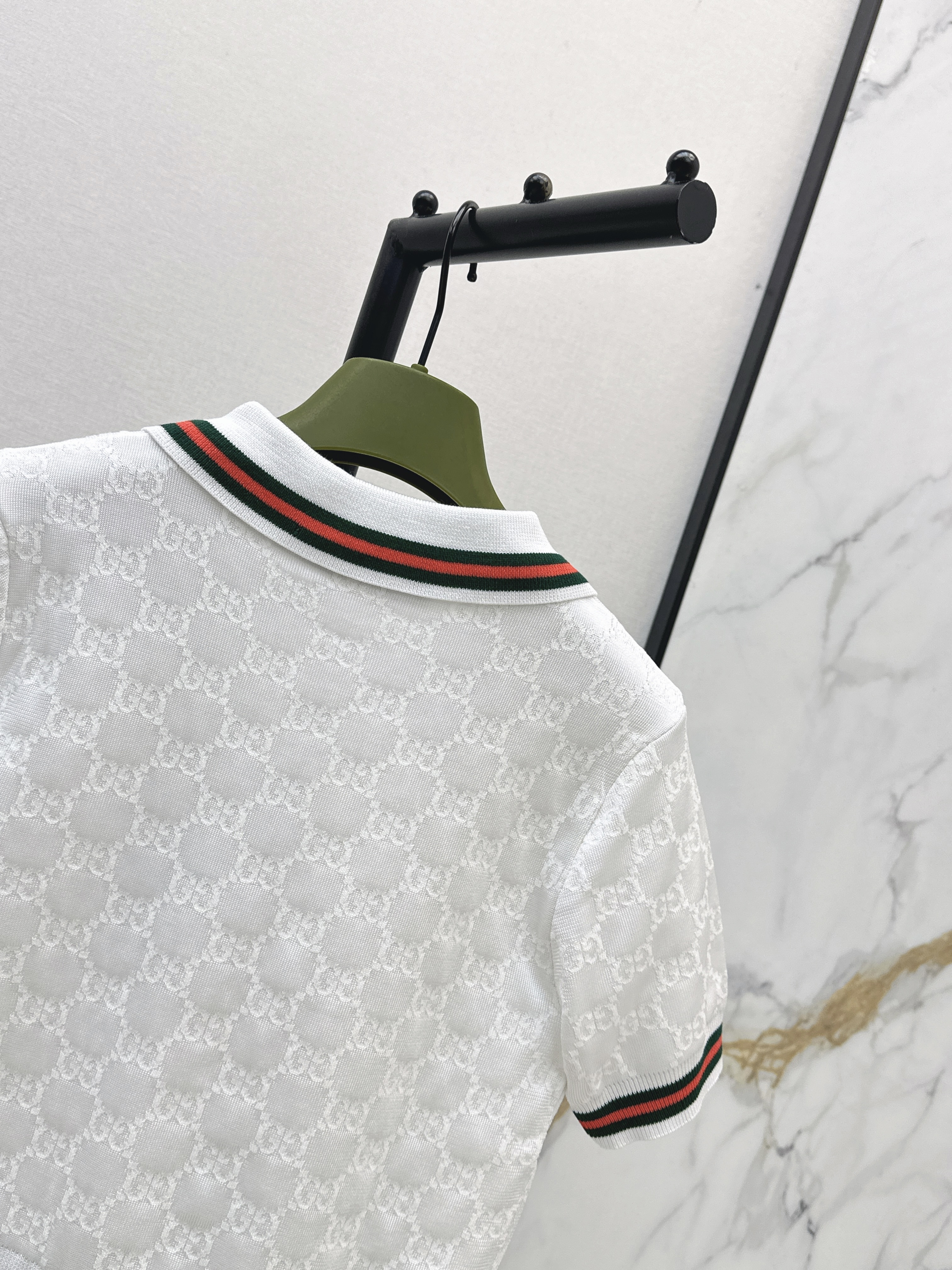 Guc 26ss jacquard polo shirt