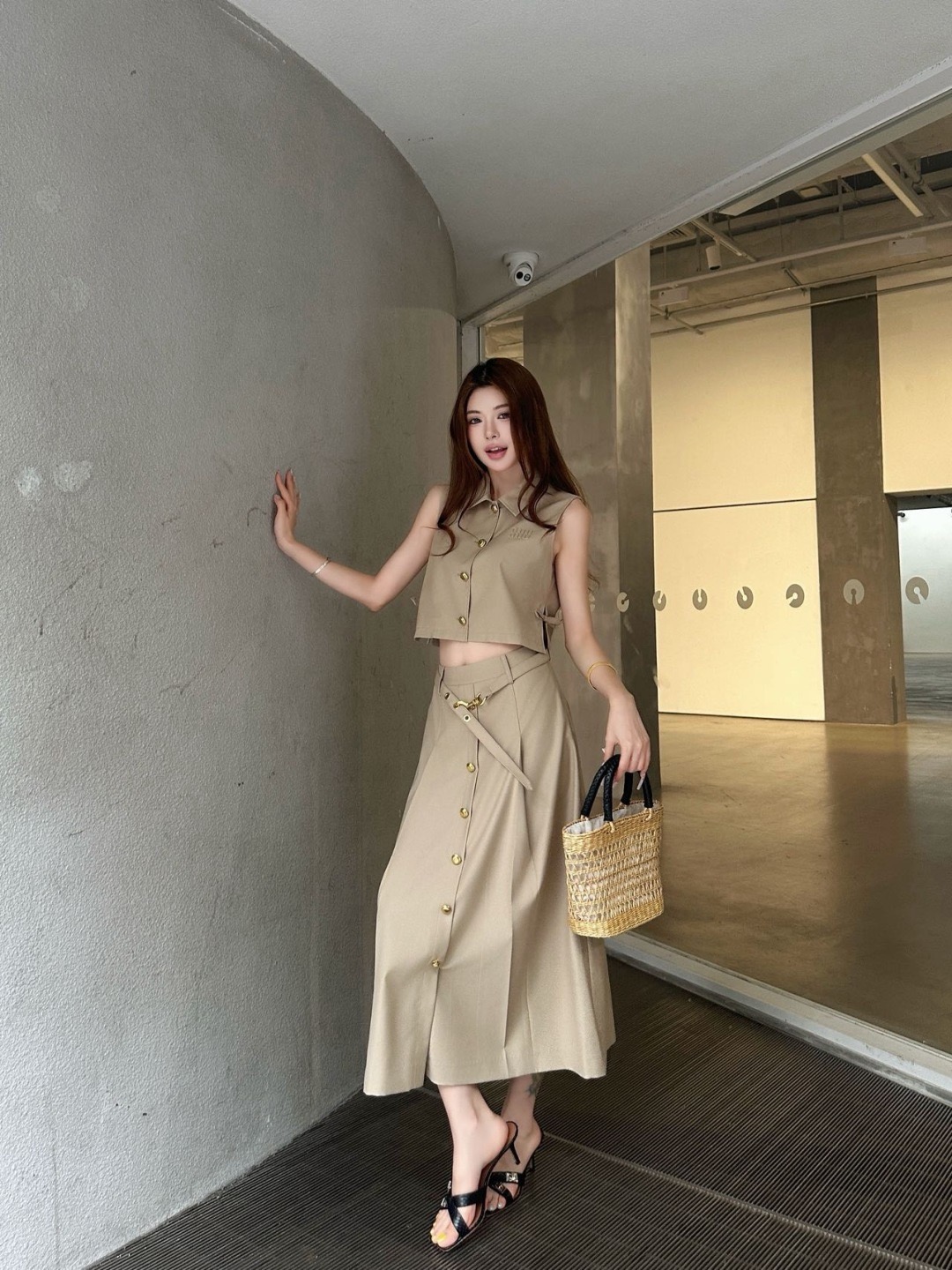 Miu 26ss belted skirt
