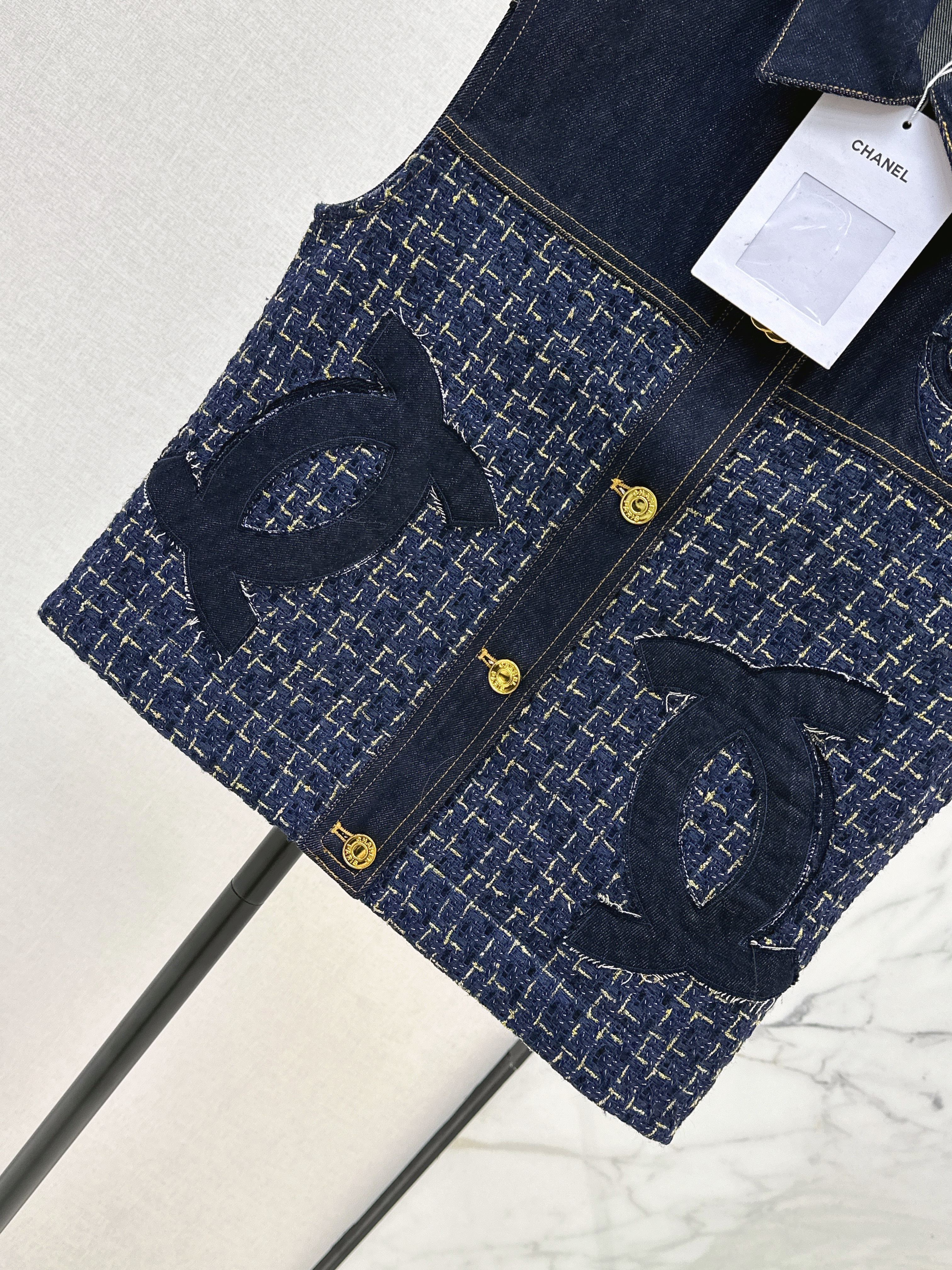Chan 26ss  denim waistcoat