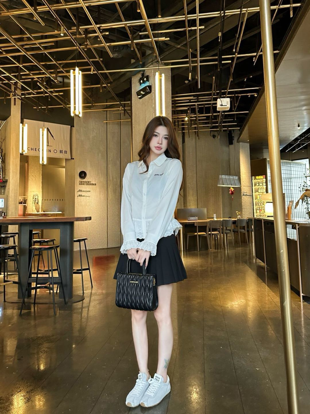 Miu 26ss lace contract shirts