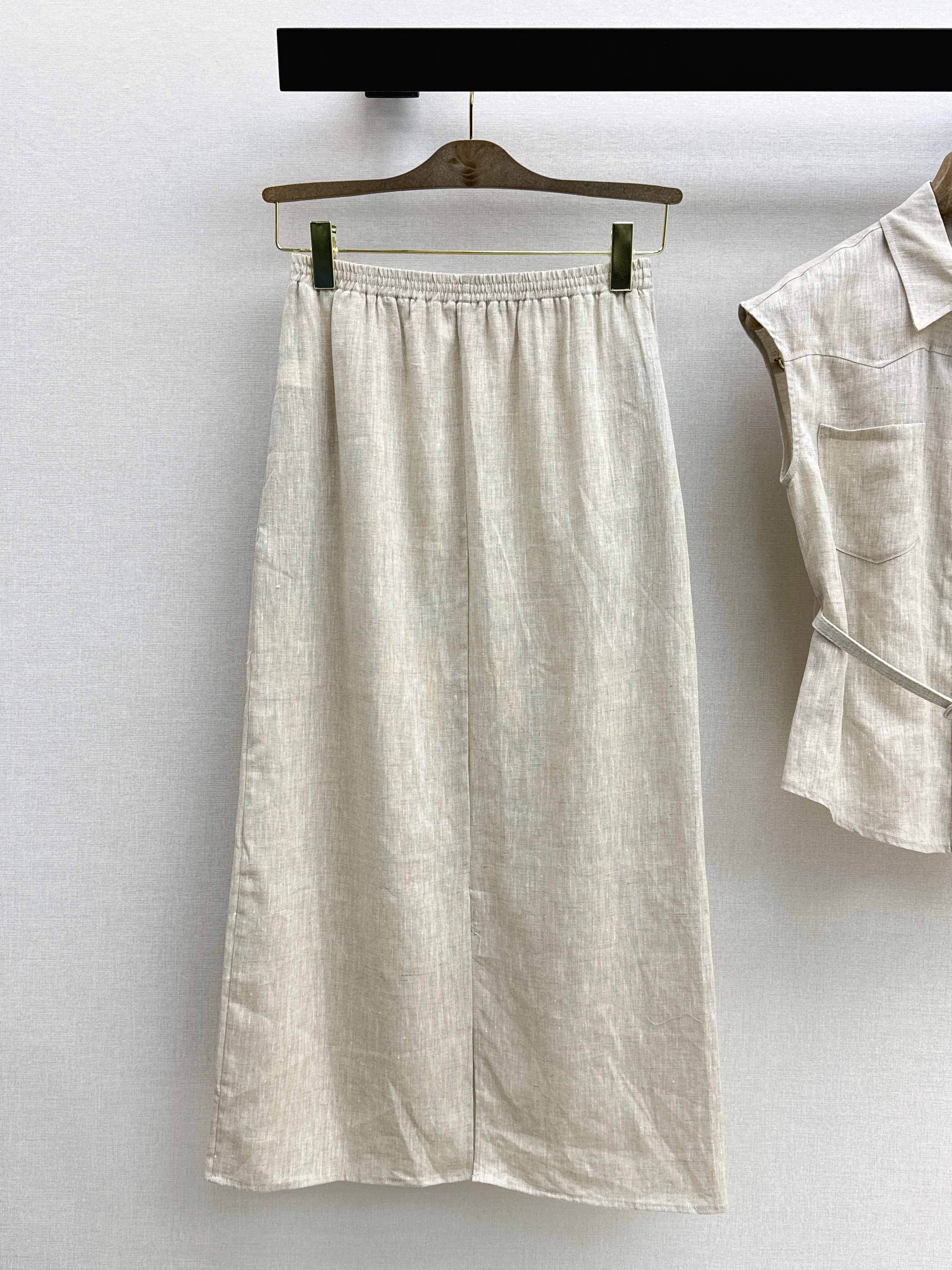 Brun 26ss sleeveless shirt skirt set