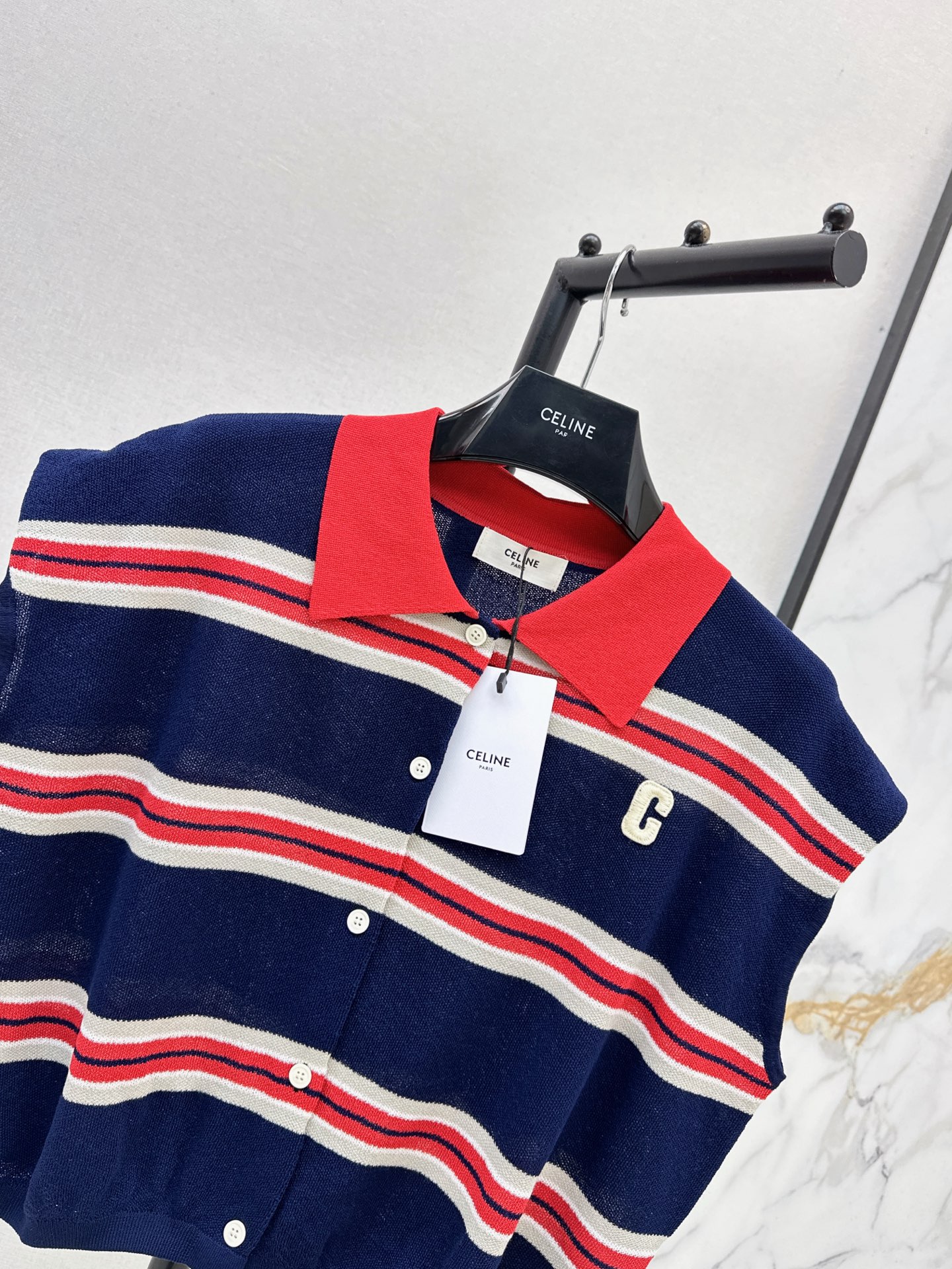 Celi 26ss sleeveless knit cardigan