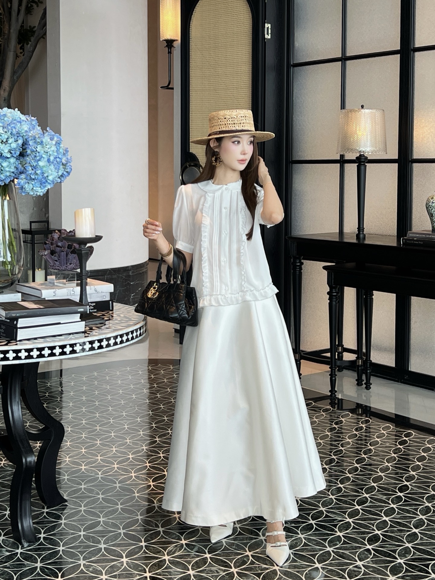 CD 26ss ruffle silk shirt