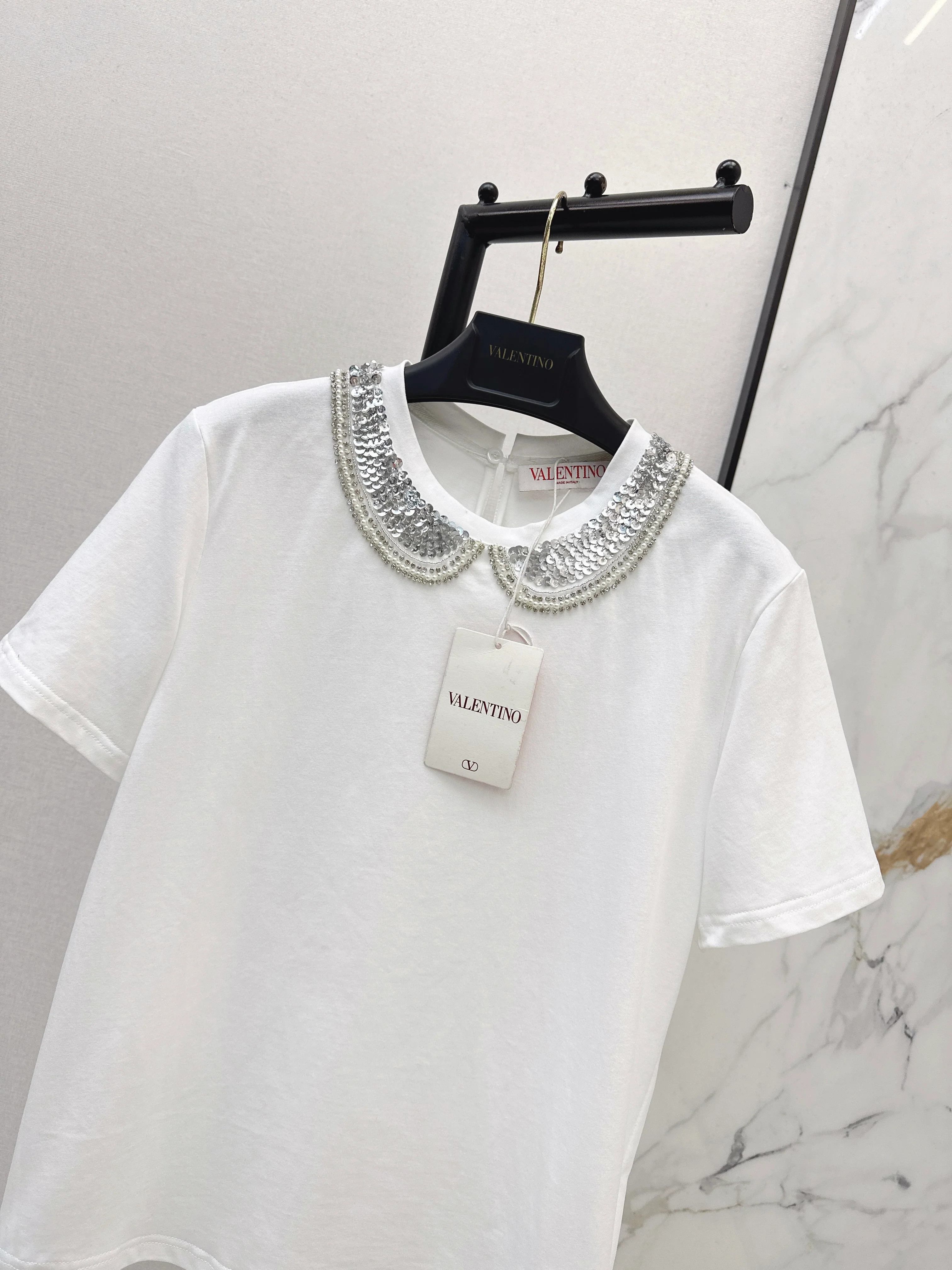 Valen 26ss embroidery sequins t-shirts