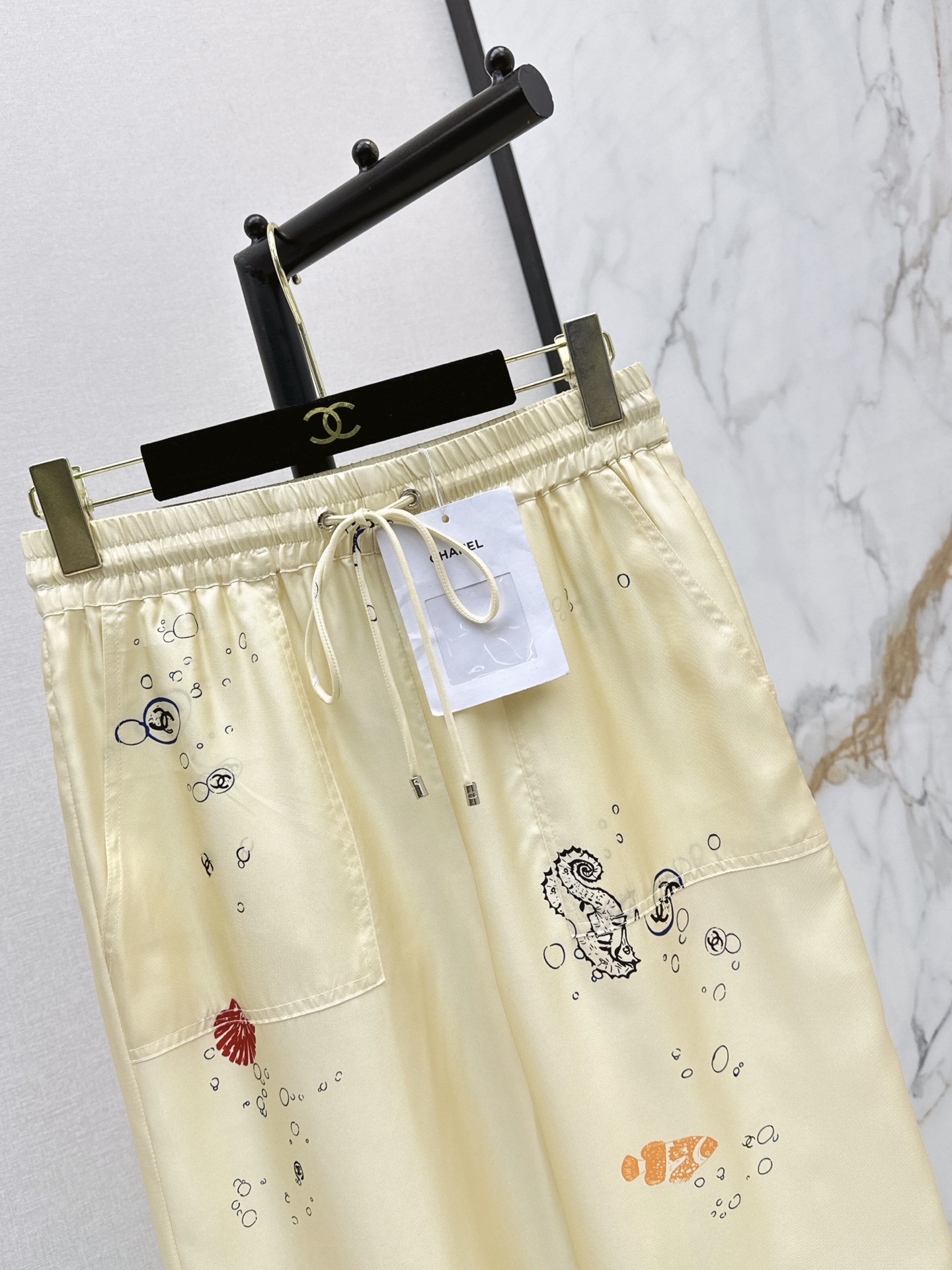 Chan 26ss print silk pants