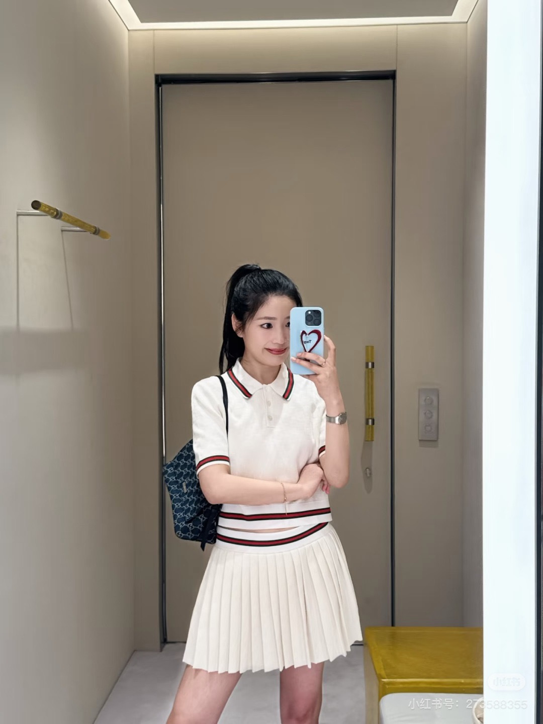 Guc 26ss jacquard pleated skirt