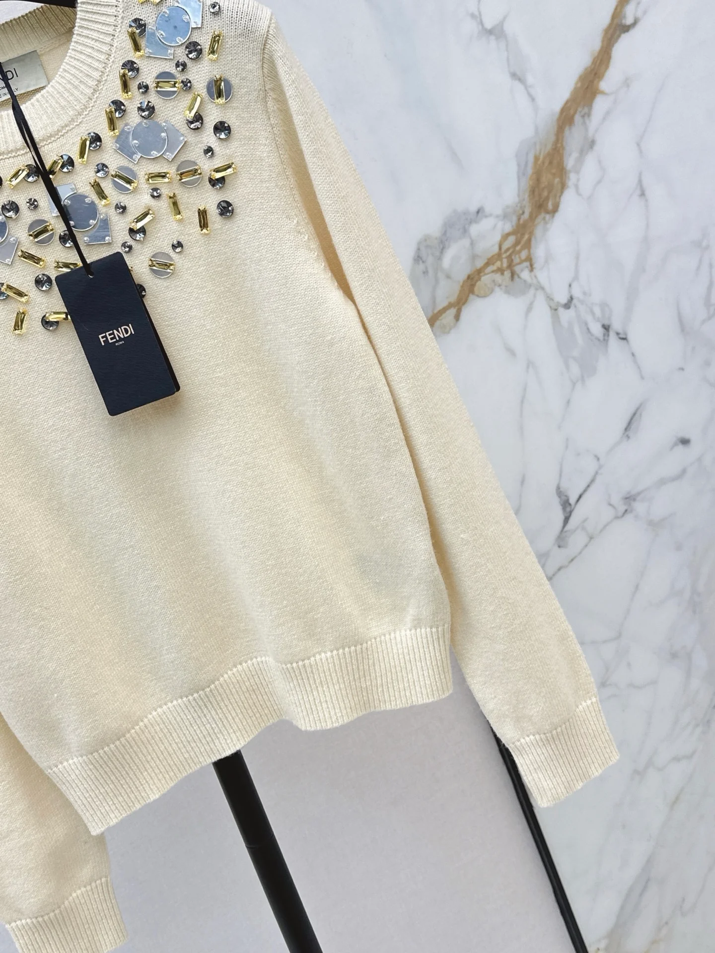 Fend 25fw beading sweater