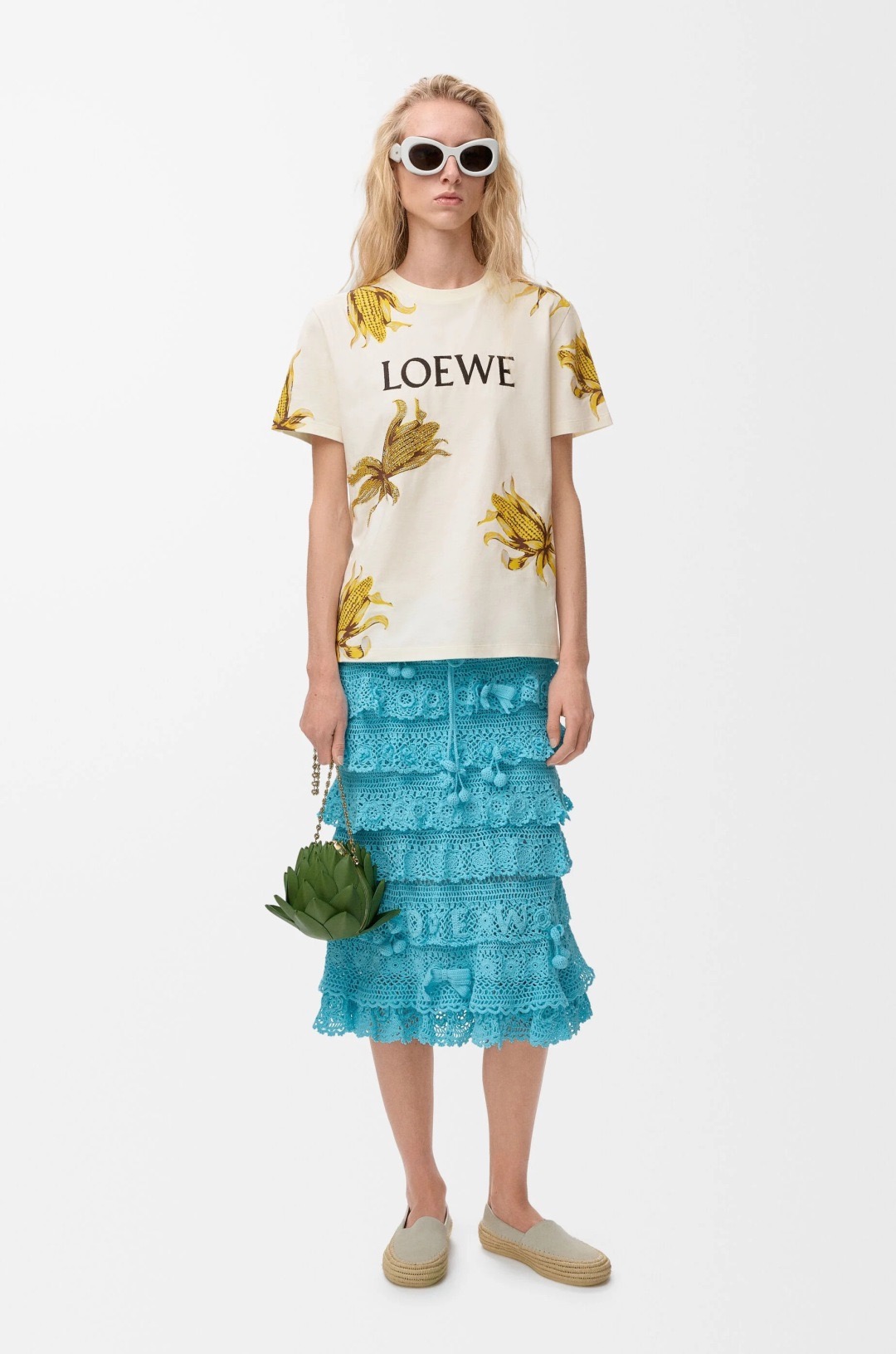Loe 26ss print beading t-shirt