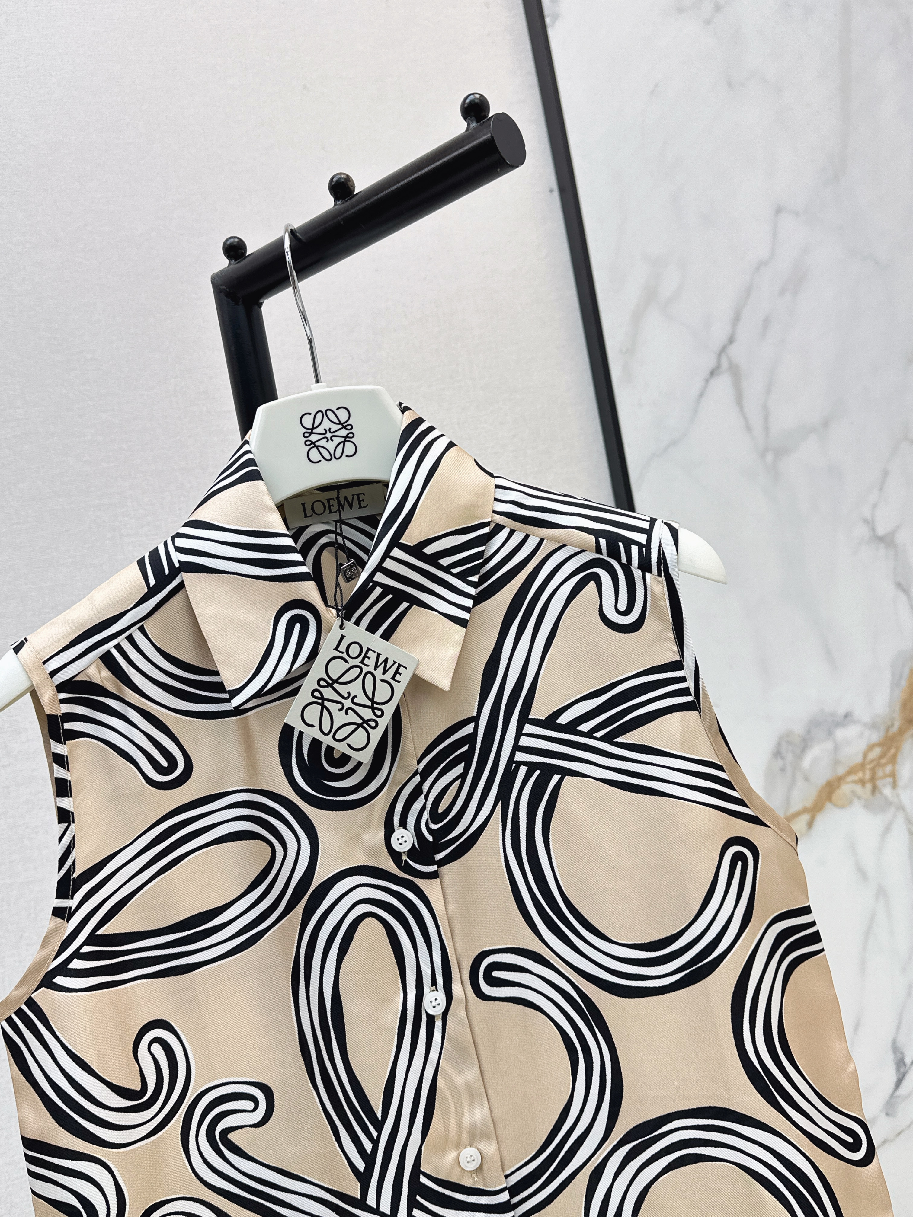 Loe 26ss print silk shirt