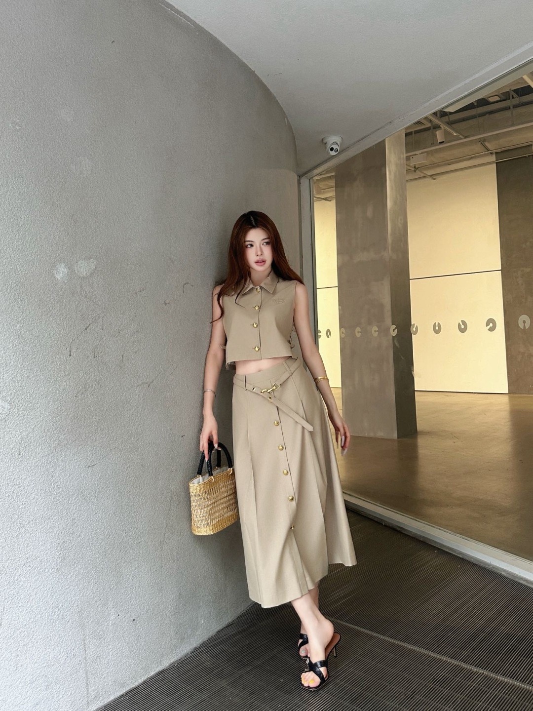 Miu 26ss belted skirt