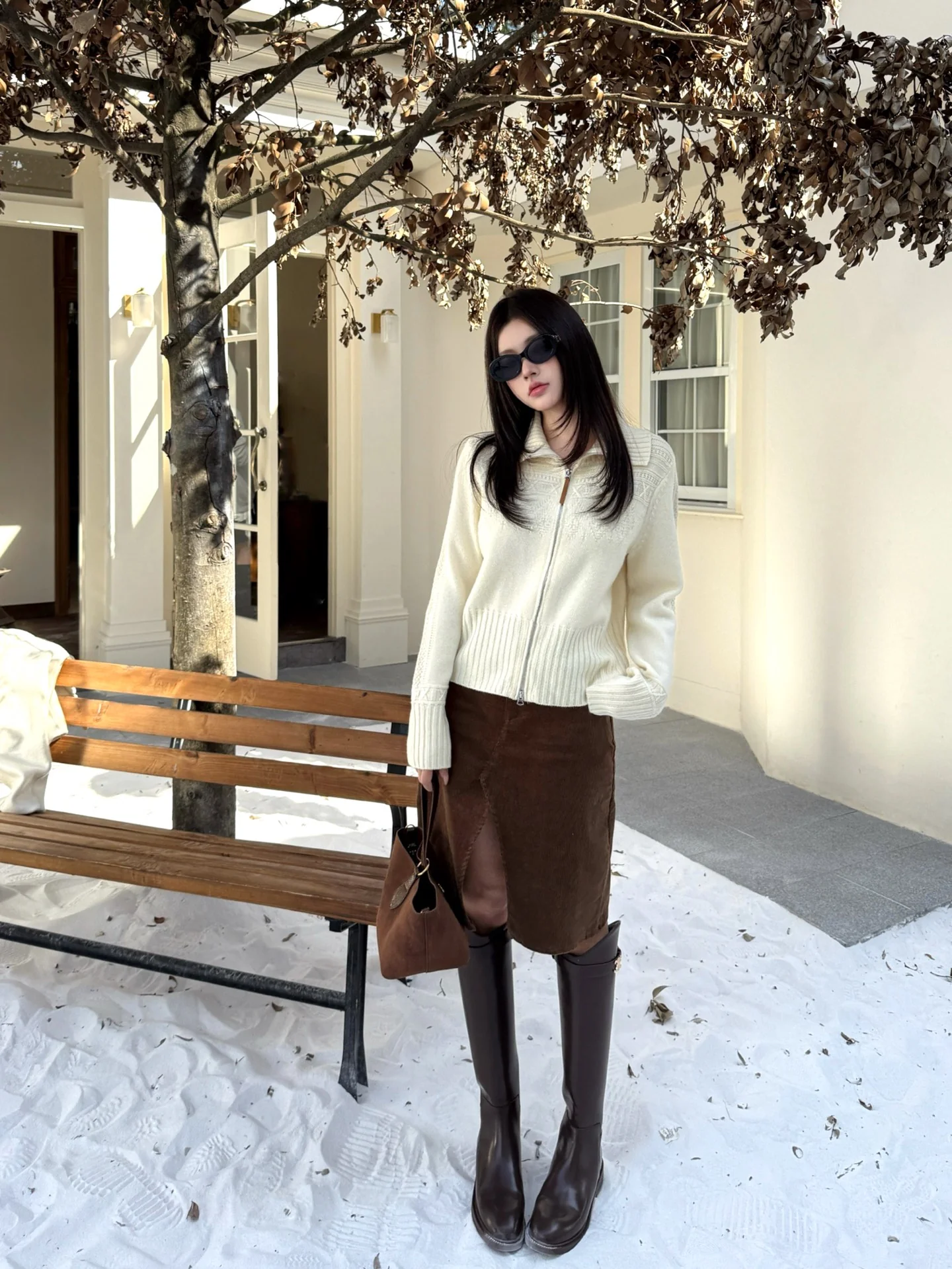 Loe 26ss zipper sweater