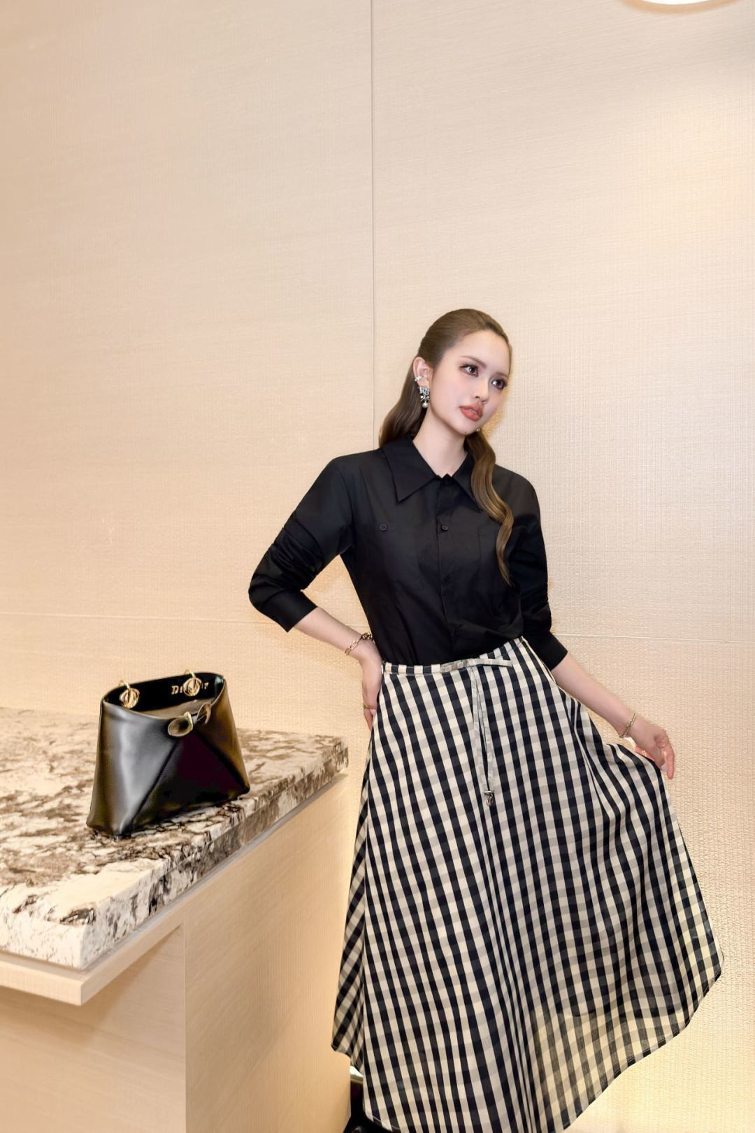 CD 26ss check skirt