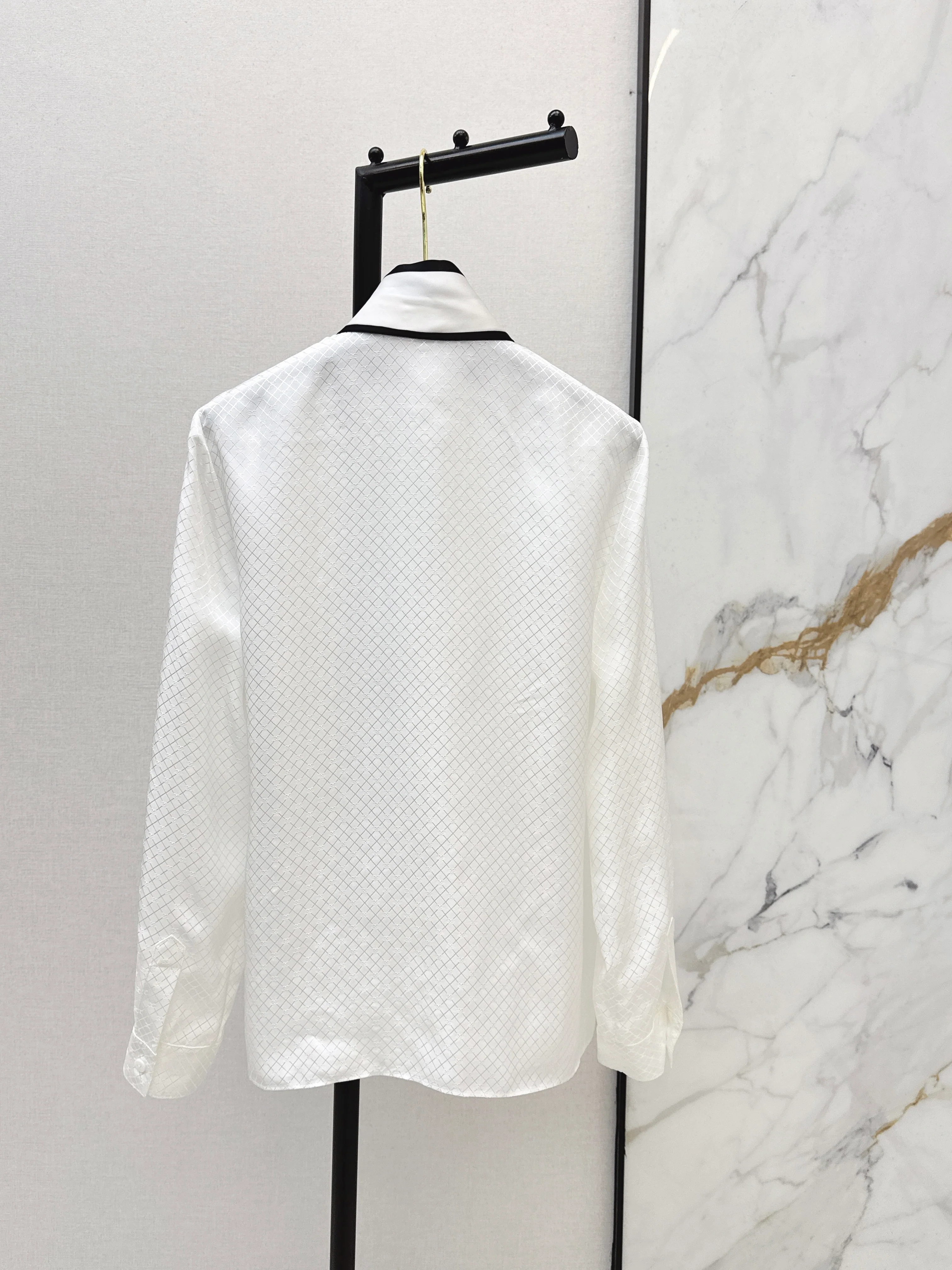 Chan 26ss silk tie-neck shirts