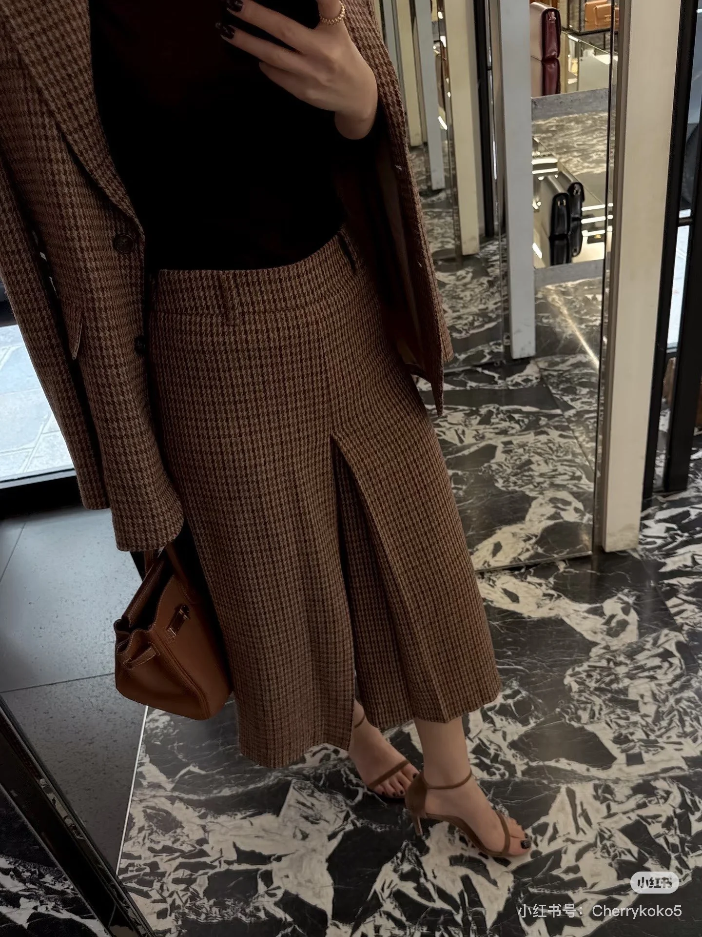 Celi 25fw check dress pants